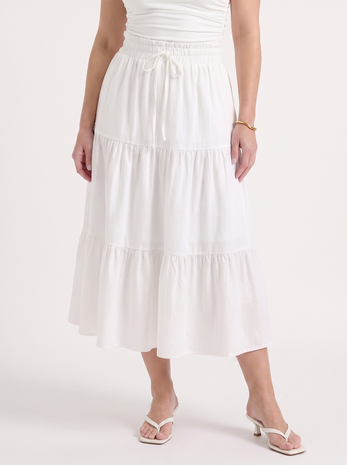 Agnes Tiered Maxi Skirt with Tie Waist