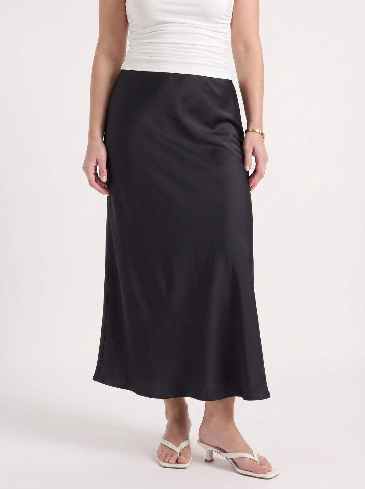 Jane Satin Bias Cut Maxi Skirt