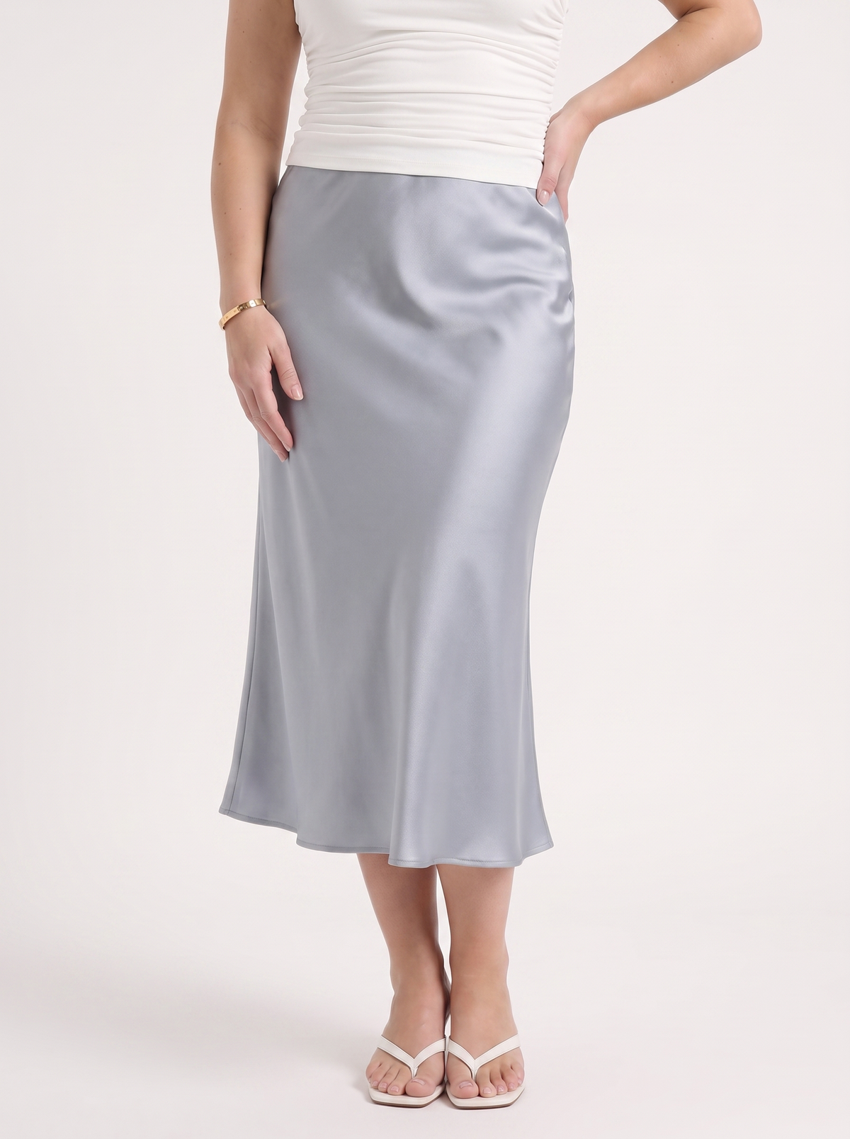 Jane Satin Bias Cut Maxi Skirt