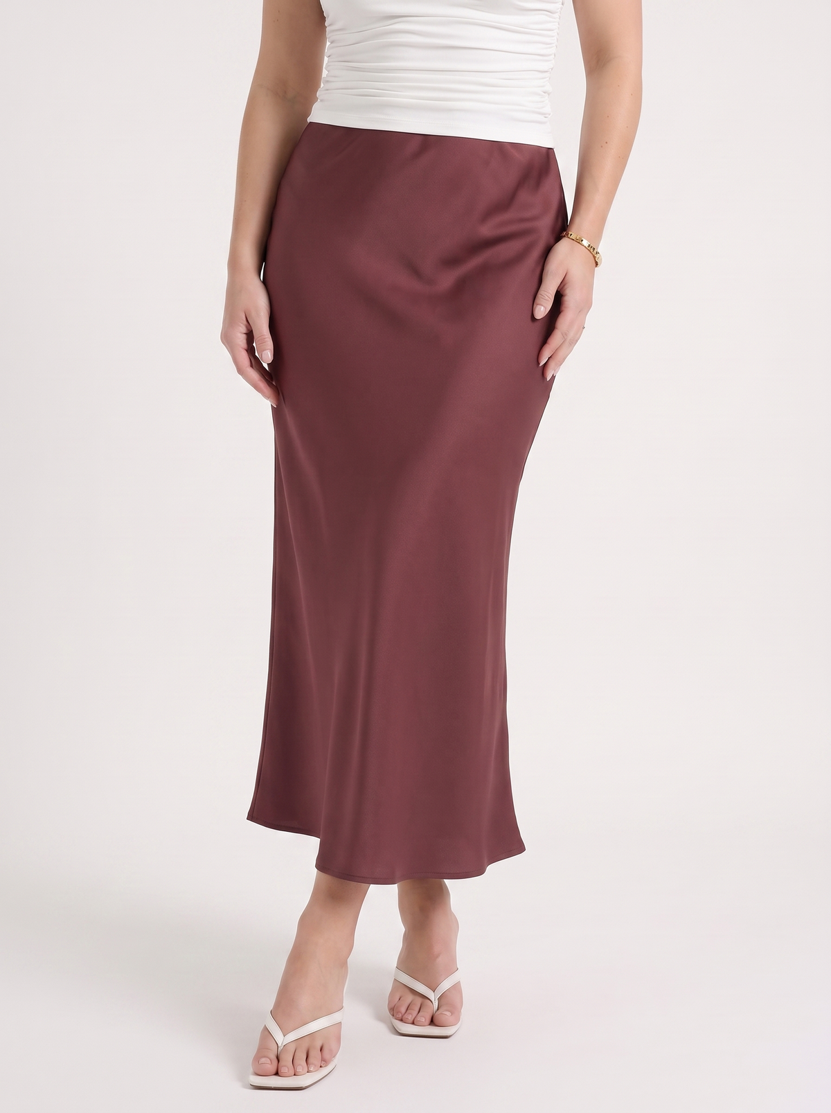 Jane Satin Bias Cut Maxi Skirt