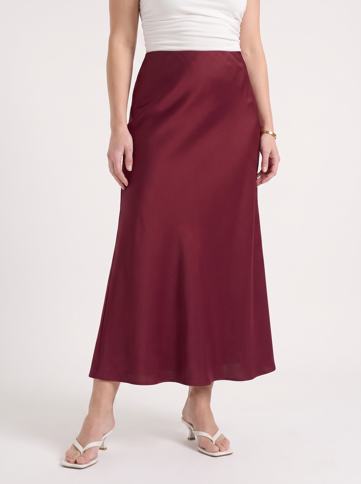 Jane Satin Bias Cut Maxi Skirt