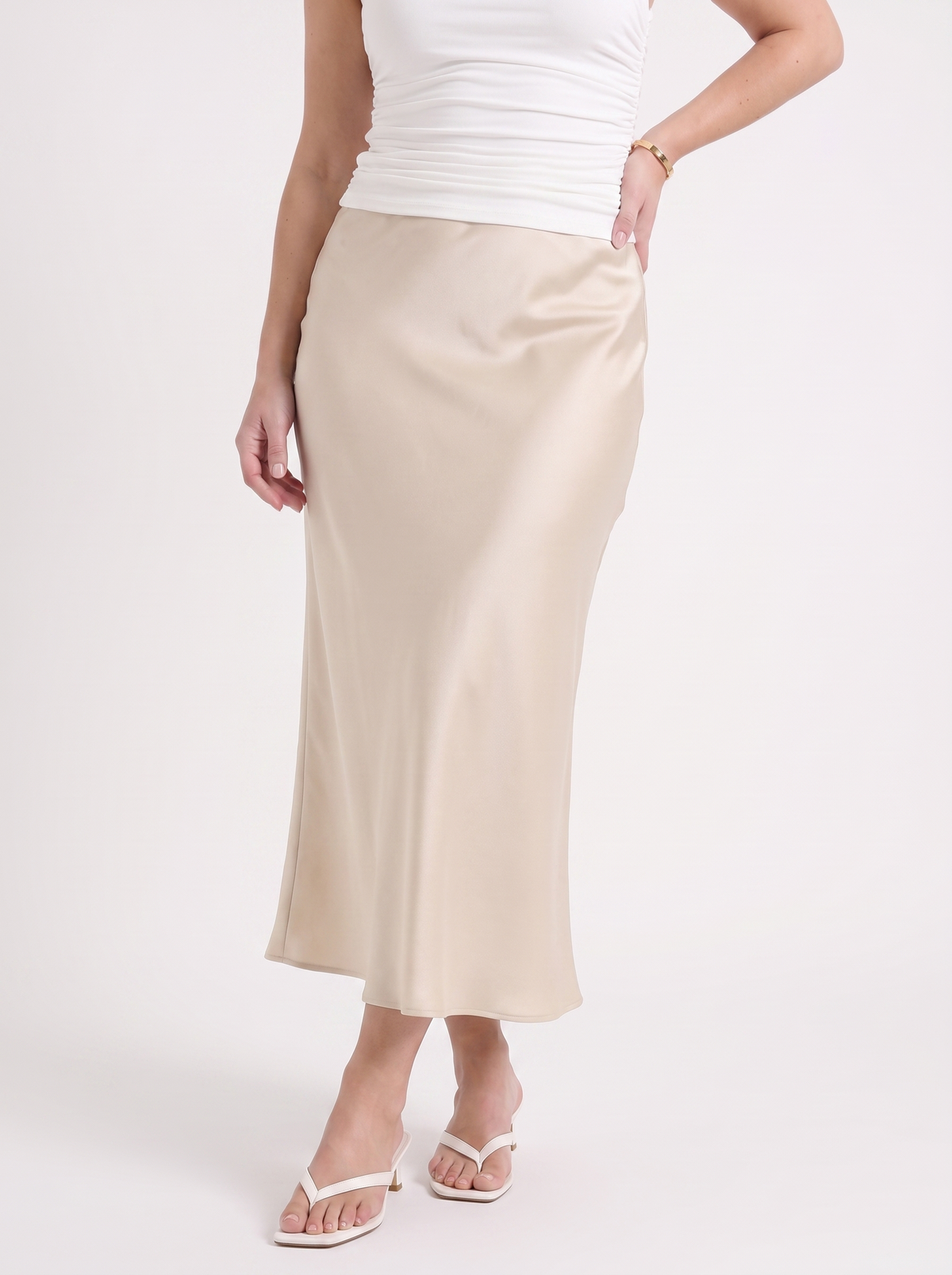 Jane Satin Bias Cut Maxi Skirt