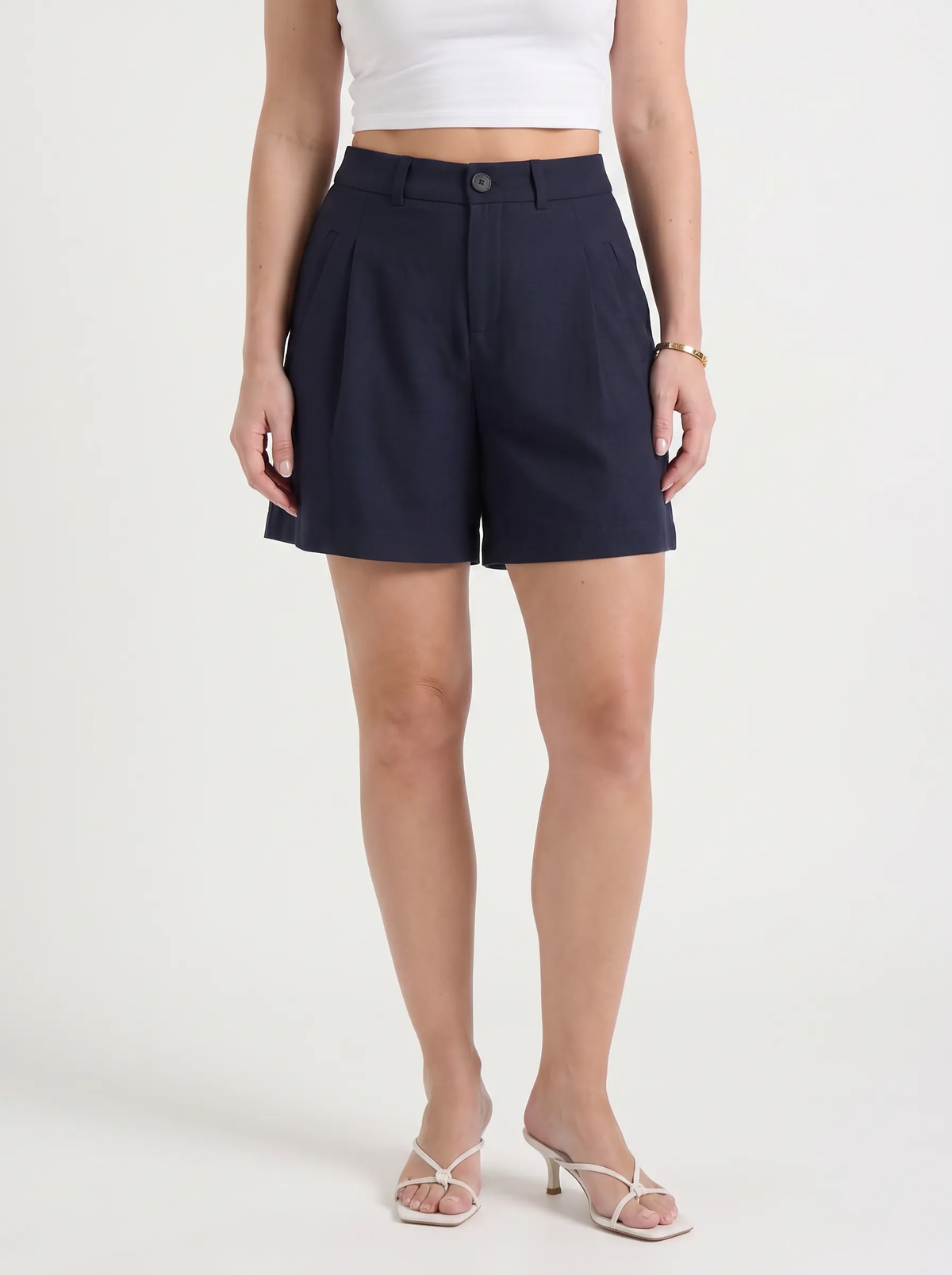 Kyrine Pleated Shorts with Pockets