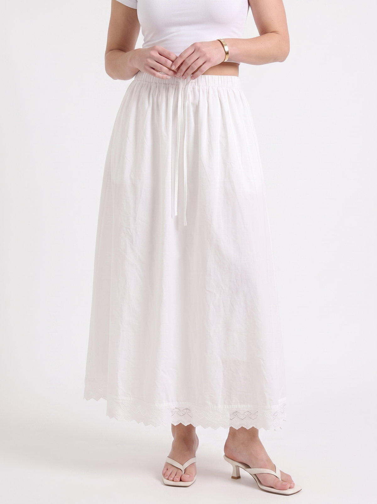 Anelie Lace Hem A Line Maxi Skirt