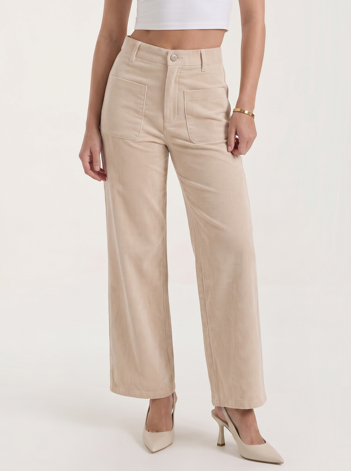 Allison High Waisted Wide Leg Corduroy Pants