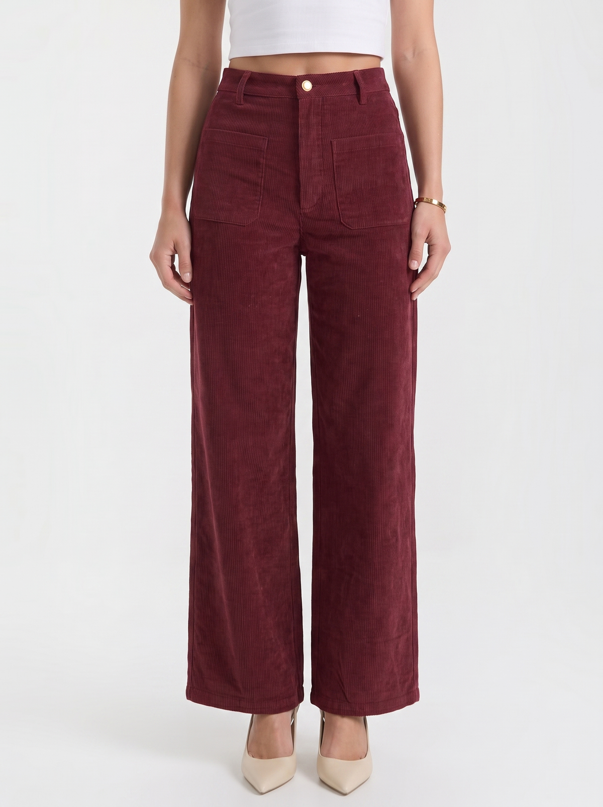 Allison High Waisted Wide Leg Corduroy Pants