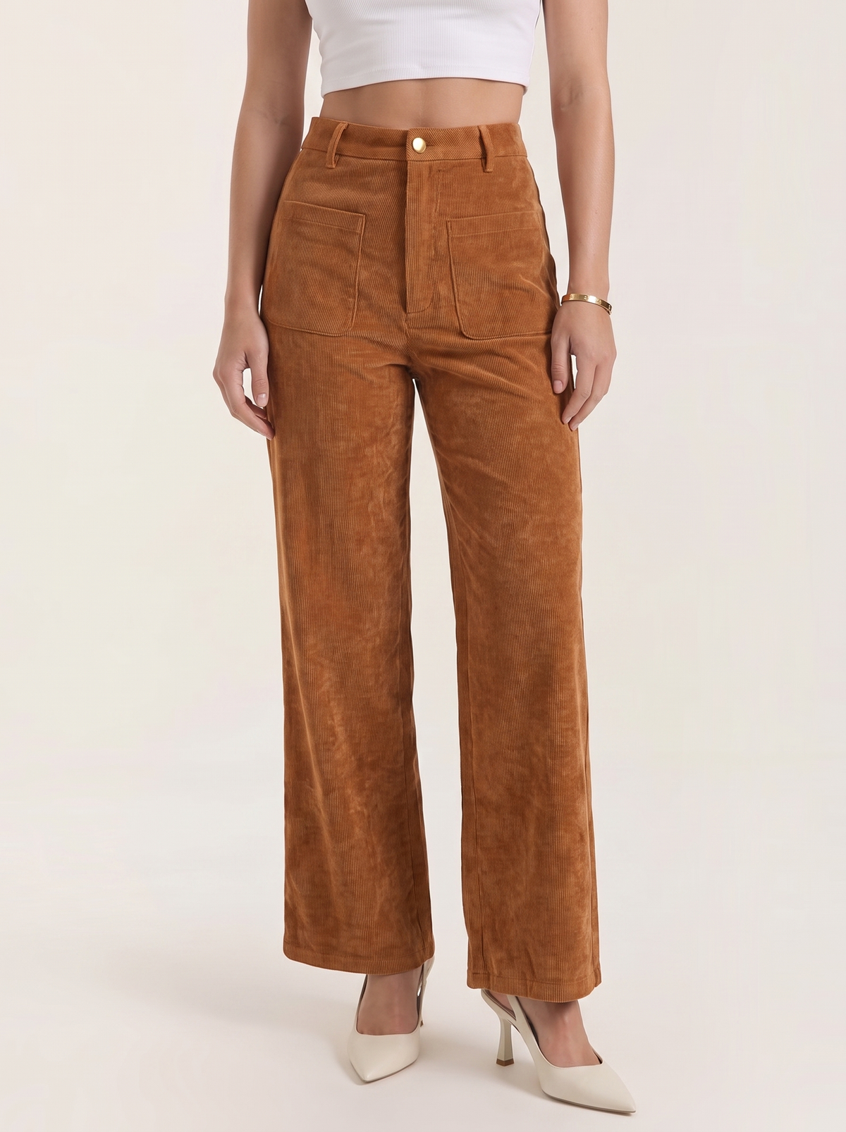 Allison High Waisted Wide Leg Corduroy Pants