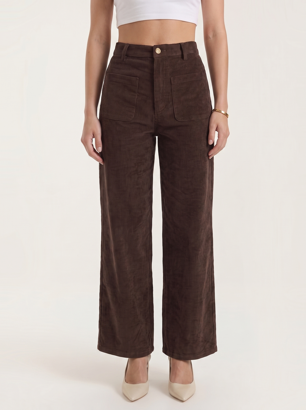Allison High Waisted Wide Leg Corduroy Pants