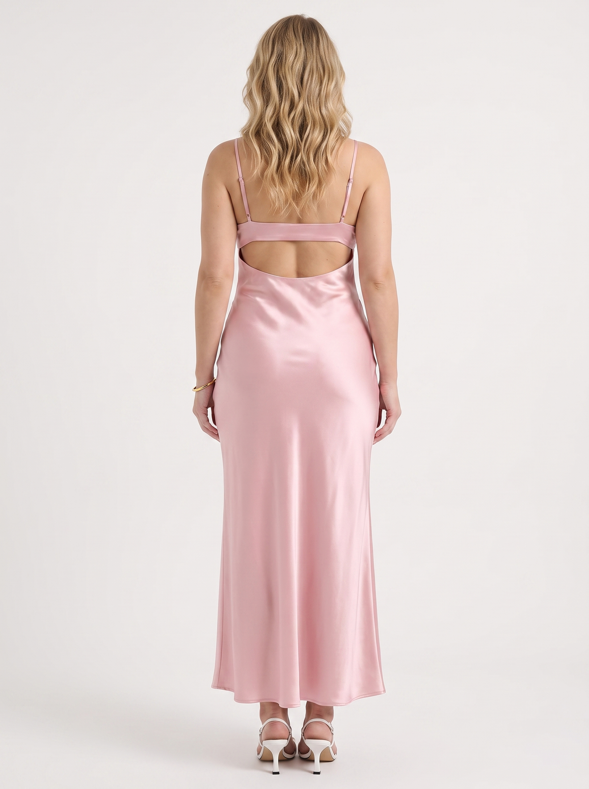 Blaire Satin Cut Out Tie Strap Maxi Dress