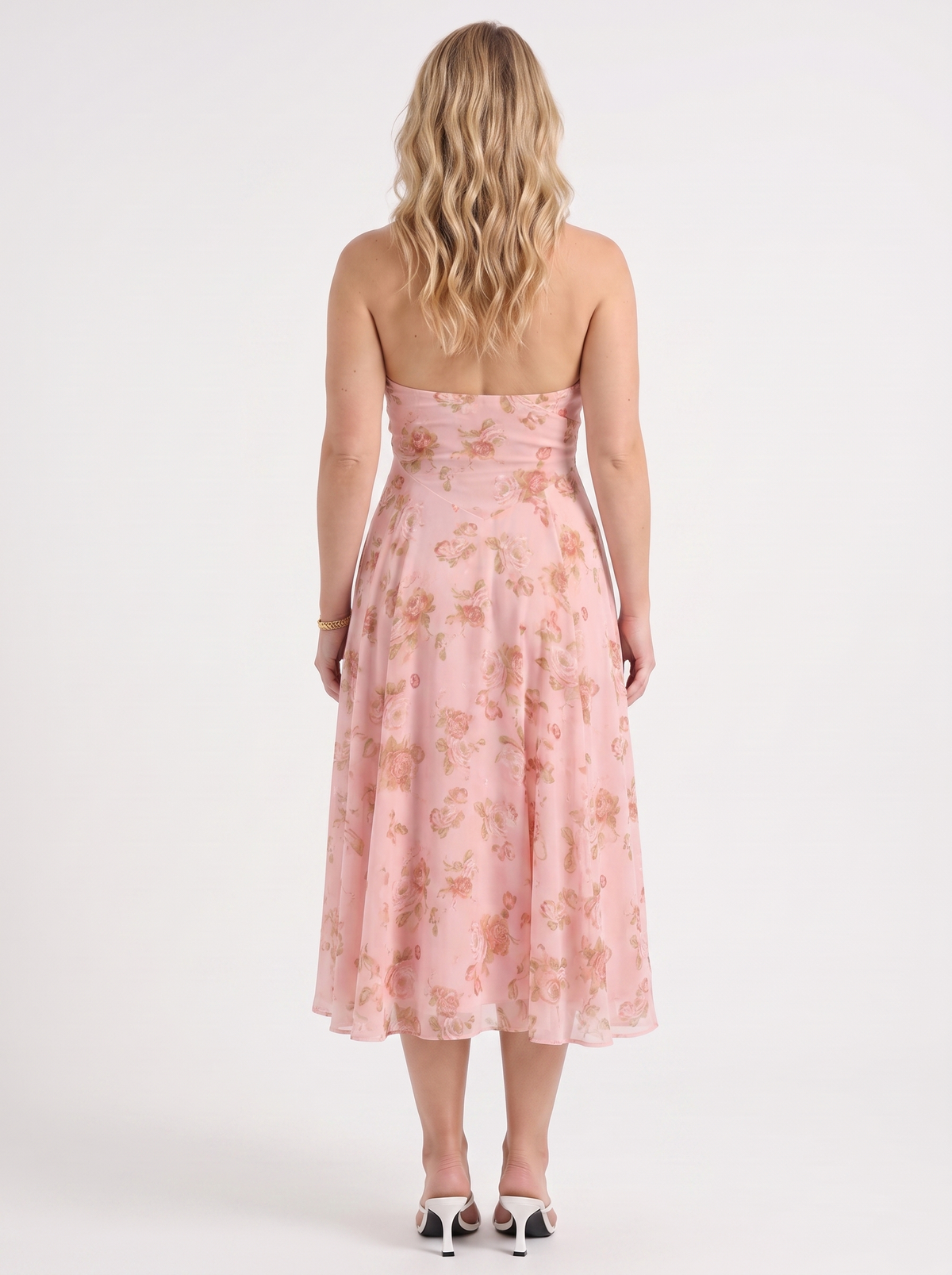 Kaley Floral Halter Neck Midi Dress