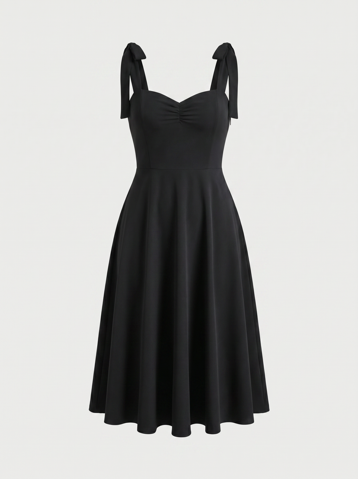 Lanie Sweetheart Neck Tie Strap Midi Dress