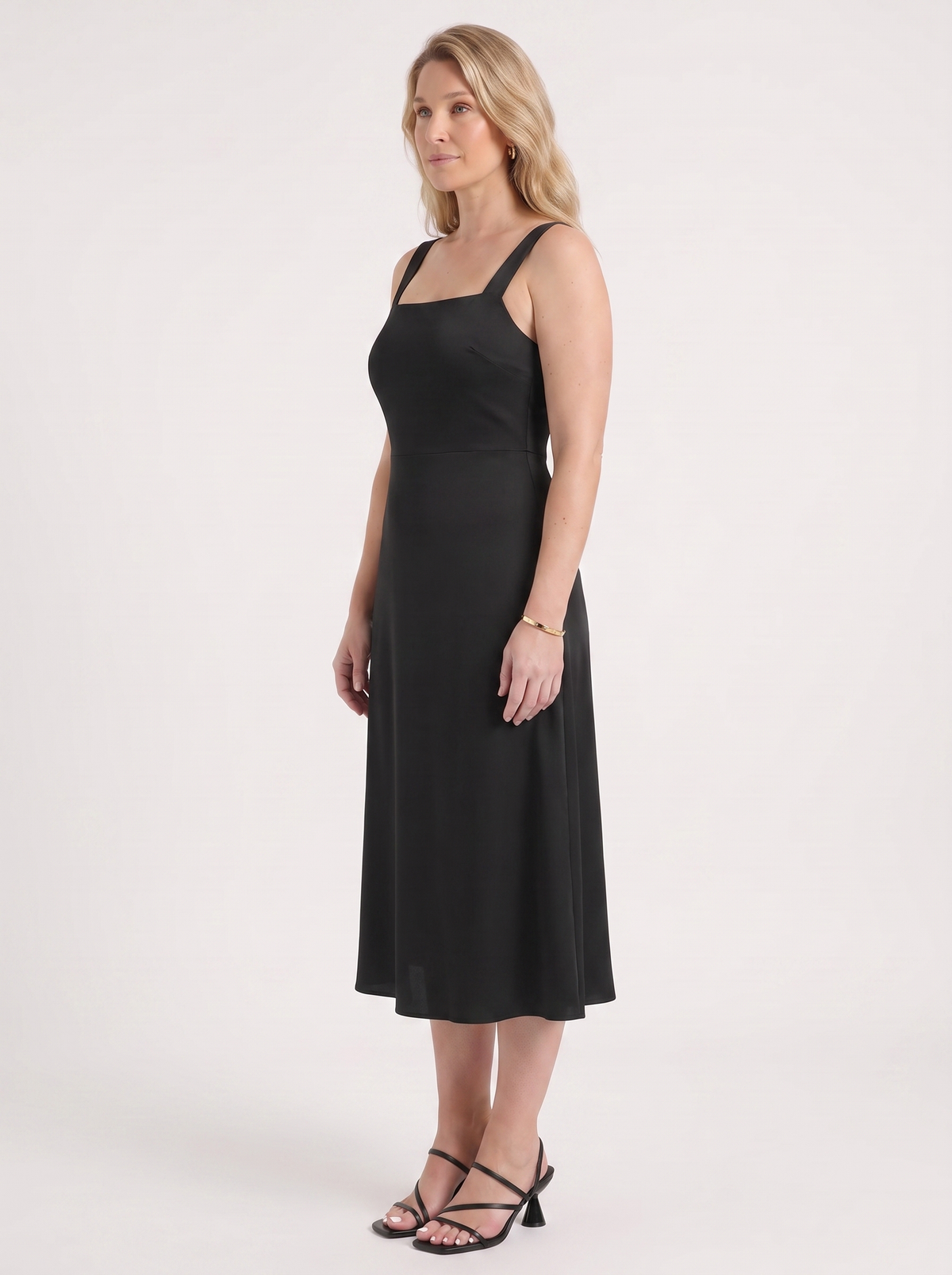 Chloe Square Neck A Line Midi Dress