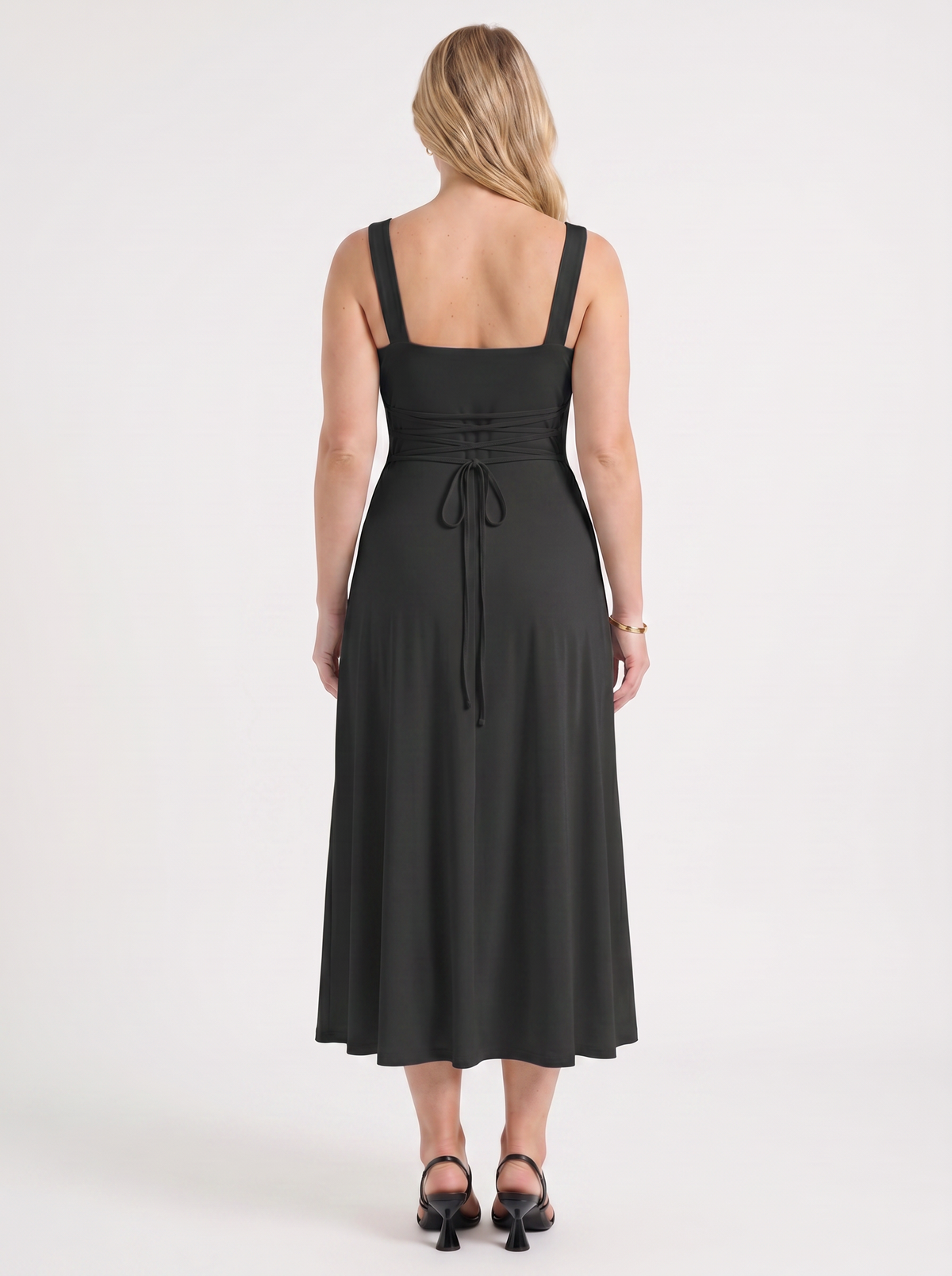 Chloe Square Neck A Line Midi Dress
