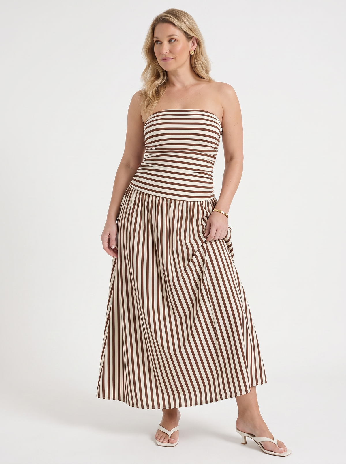 Glenna Strapless Ruched Bandeau Maxi Dress
