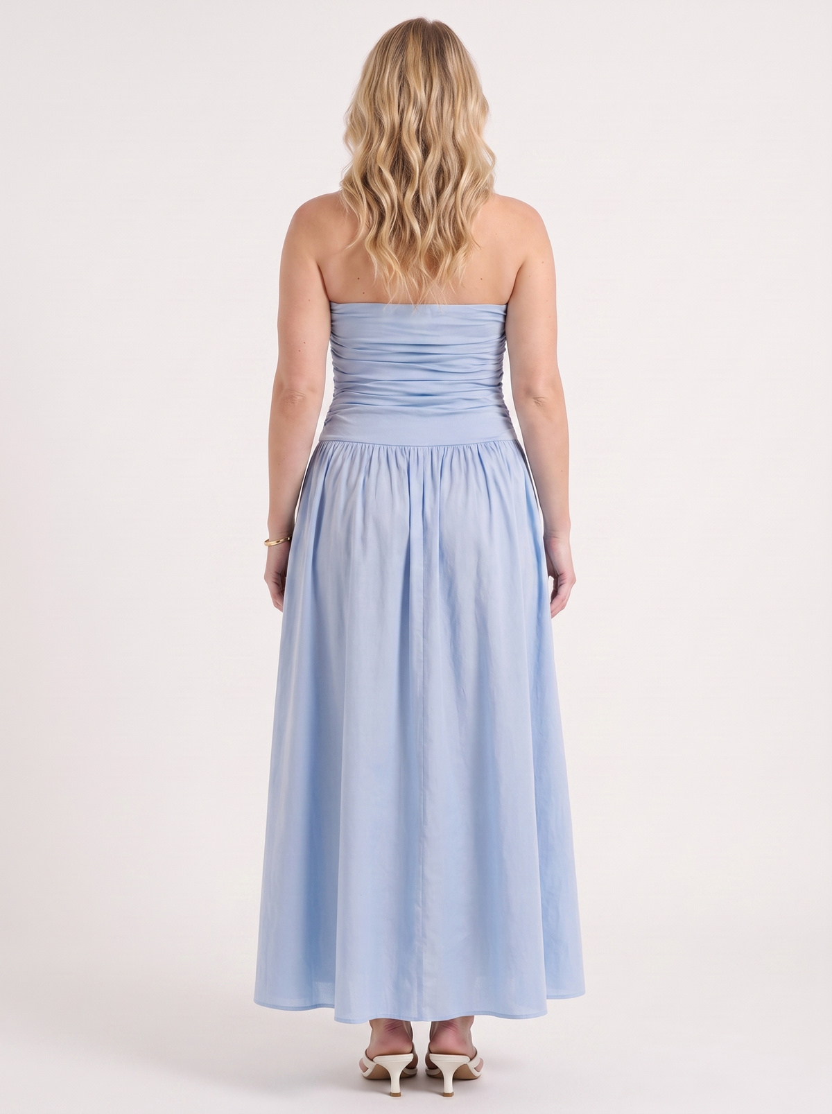 Glenna Strapless Ruched Bandeau Maxi Dress