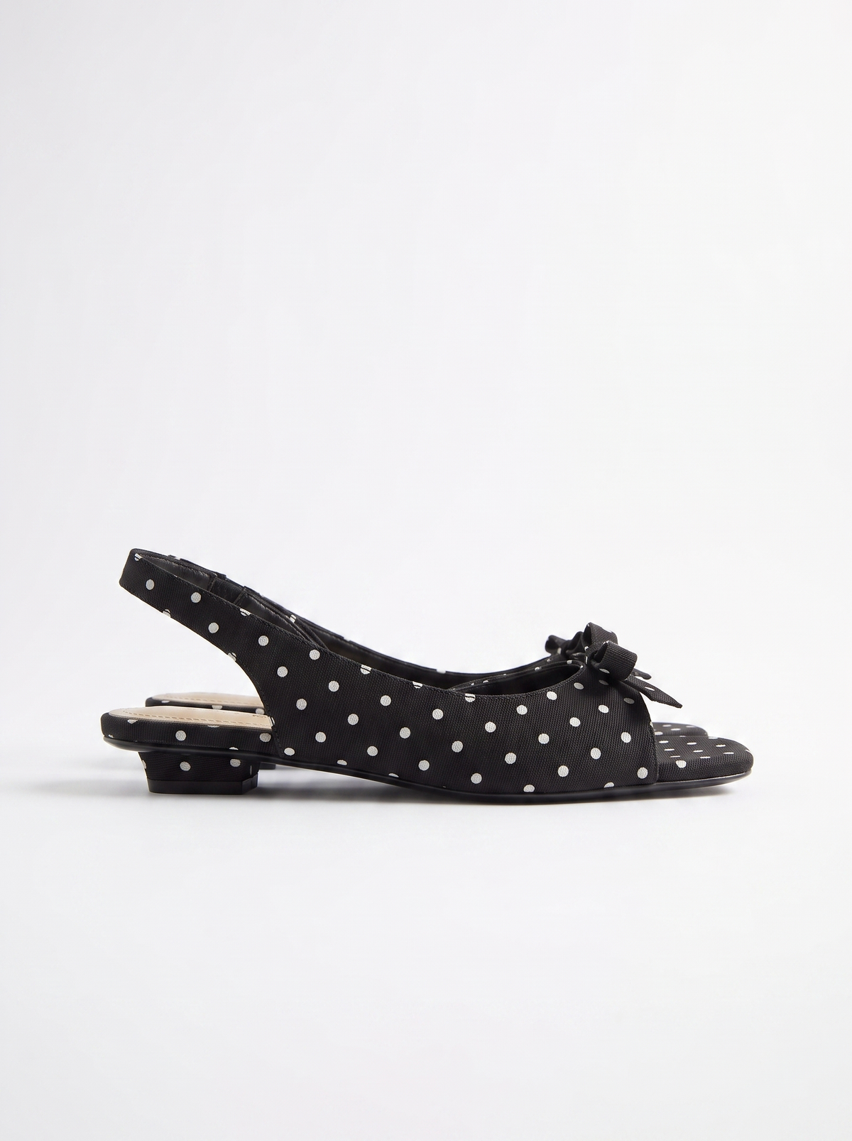 Jenelle Polka Dot Peep Toe Slingback Pumps