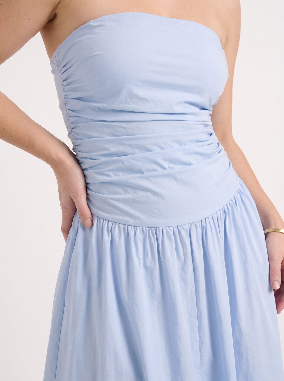 Glenna Strapless Ruched Bandeau Maxi Dress