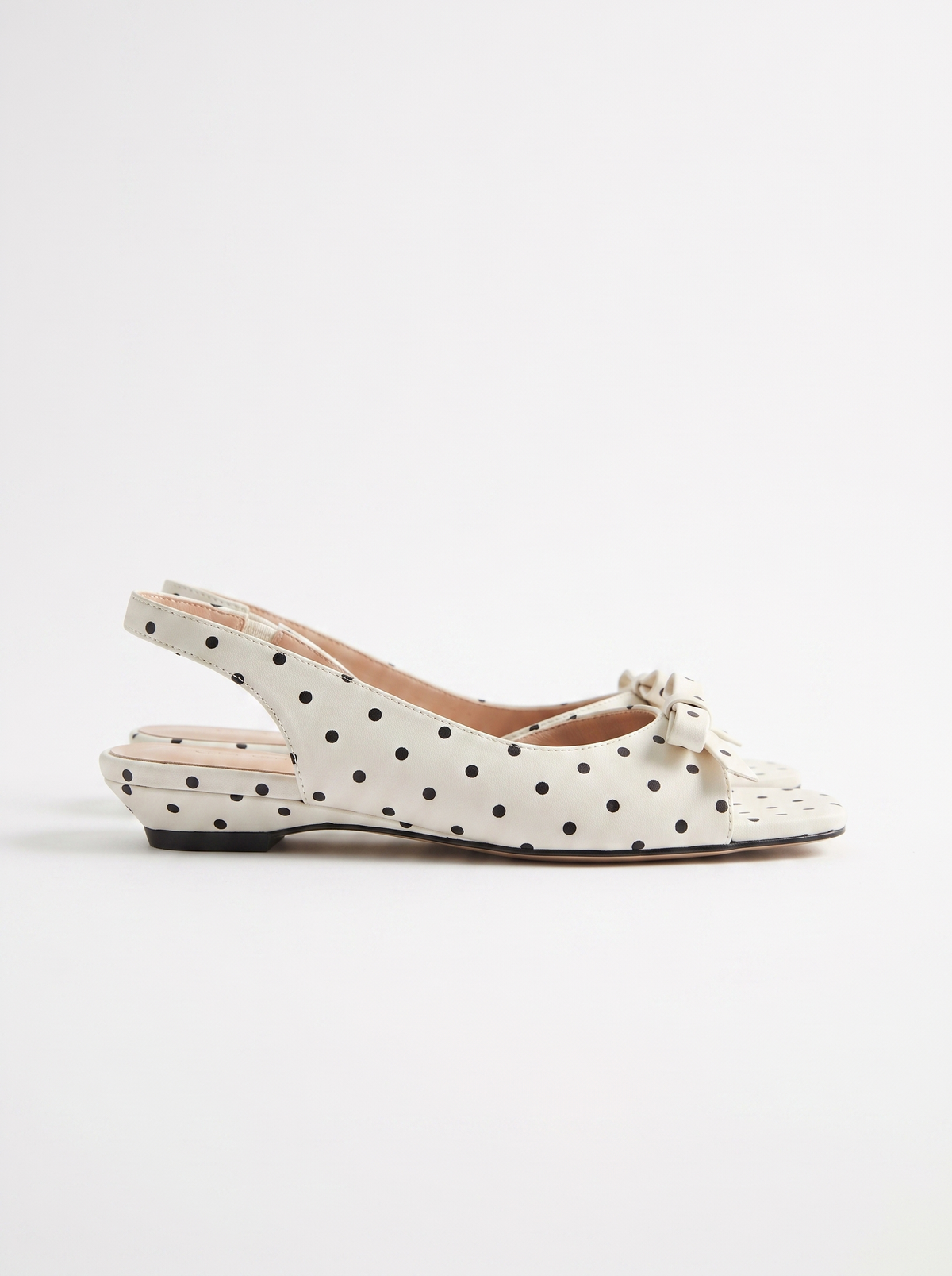 Jenelle Polka Dot Peep Toe Slingback Pumps
