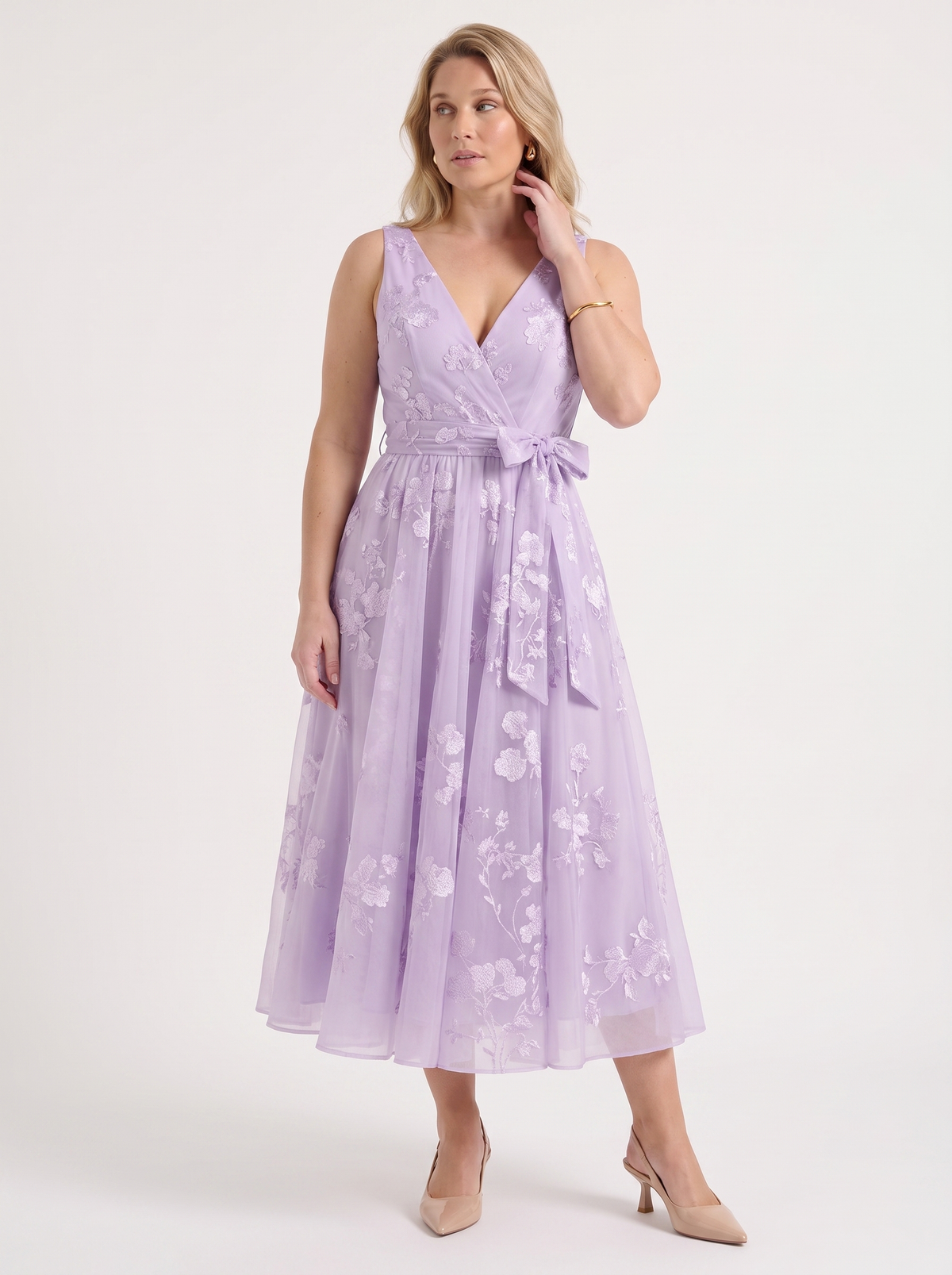 Cassie Floral Wrap Midi Dress