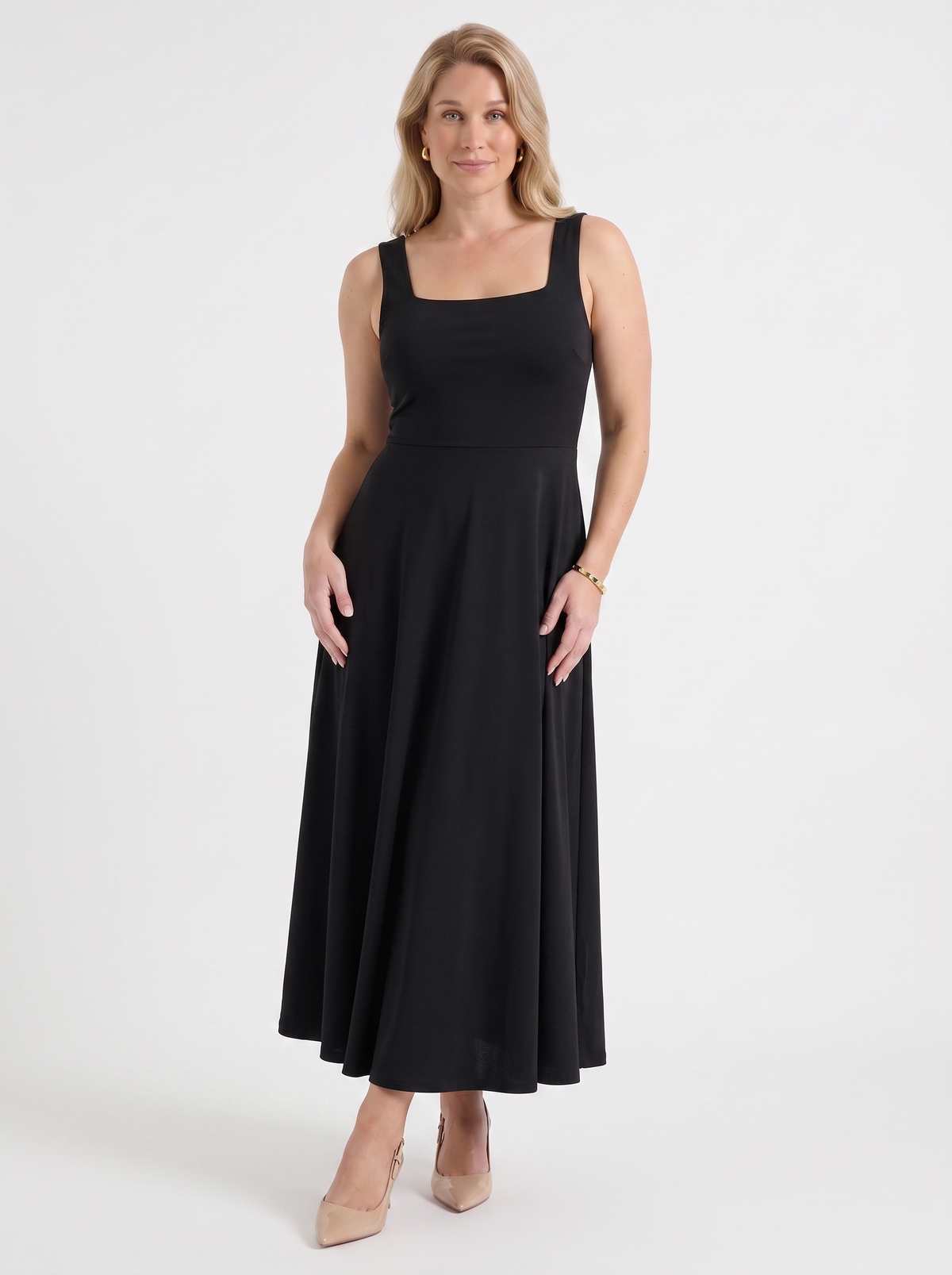 Dani Square Neck Sleeveless Midi Dress