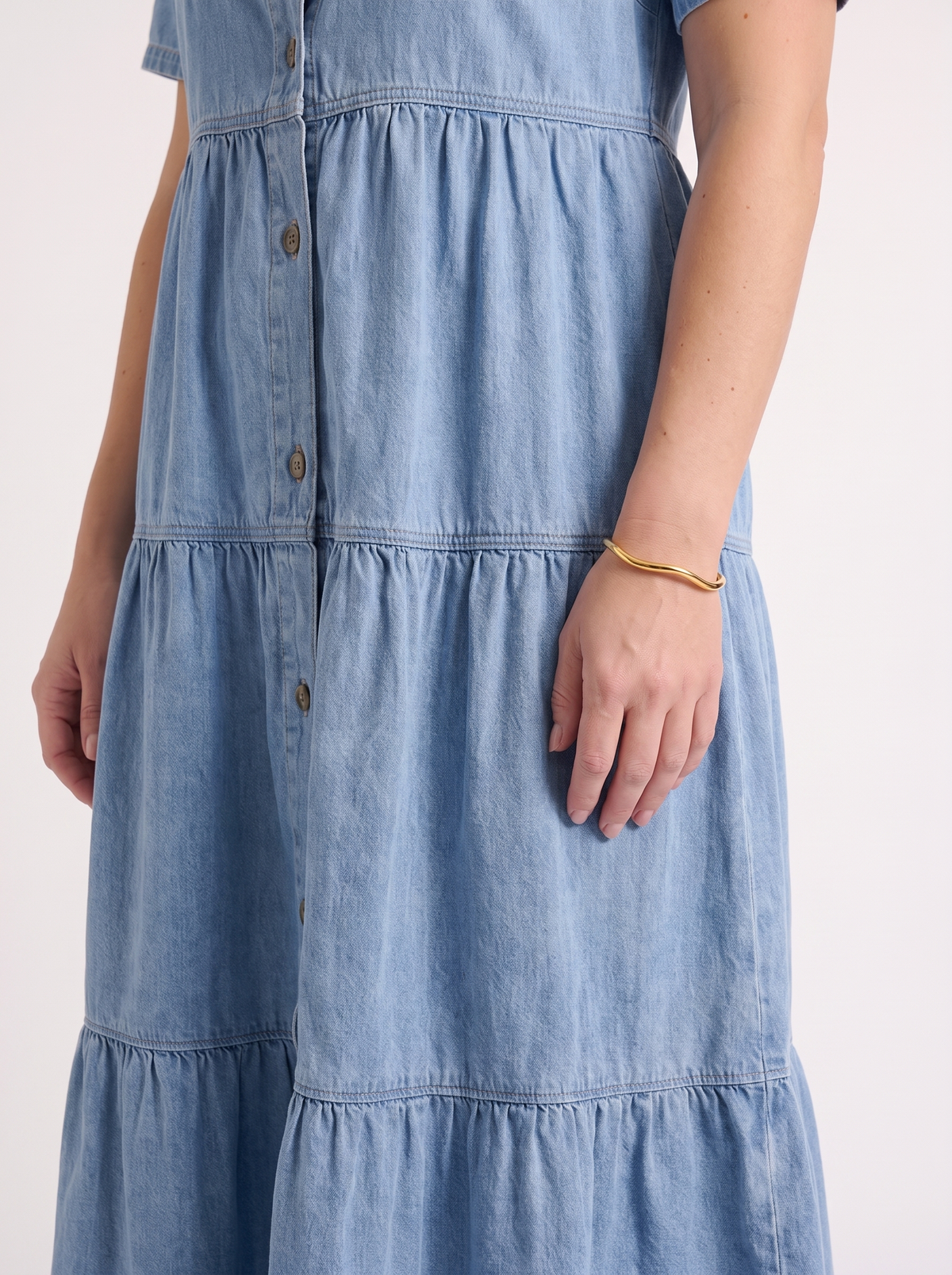 Kesia Tiered Midi Shirt Dress