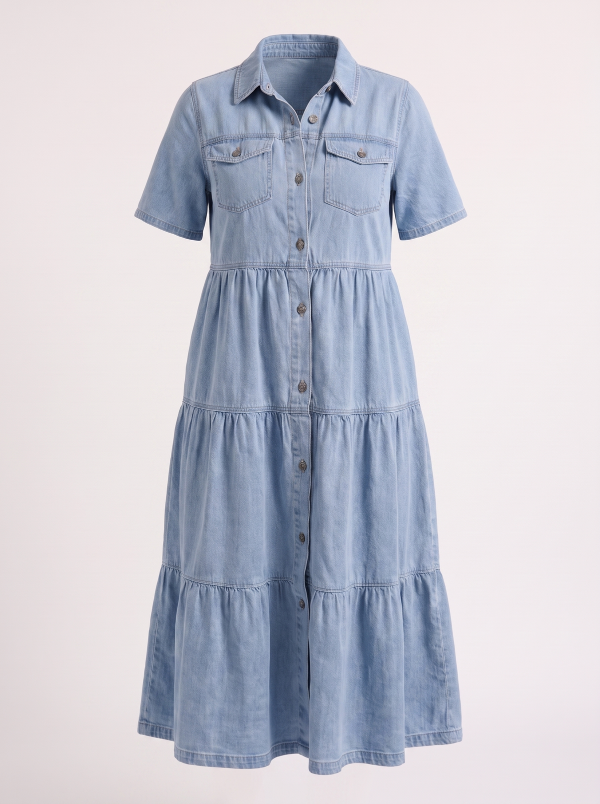Kesia Tiered Midi Shirt Dress