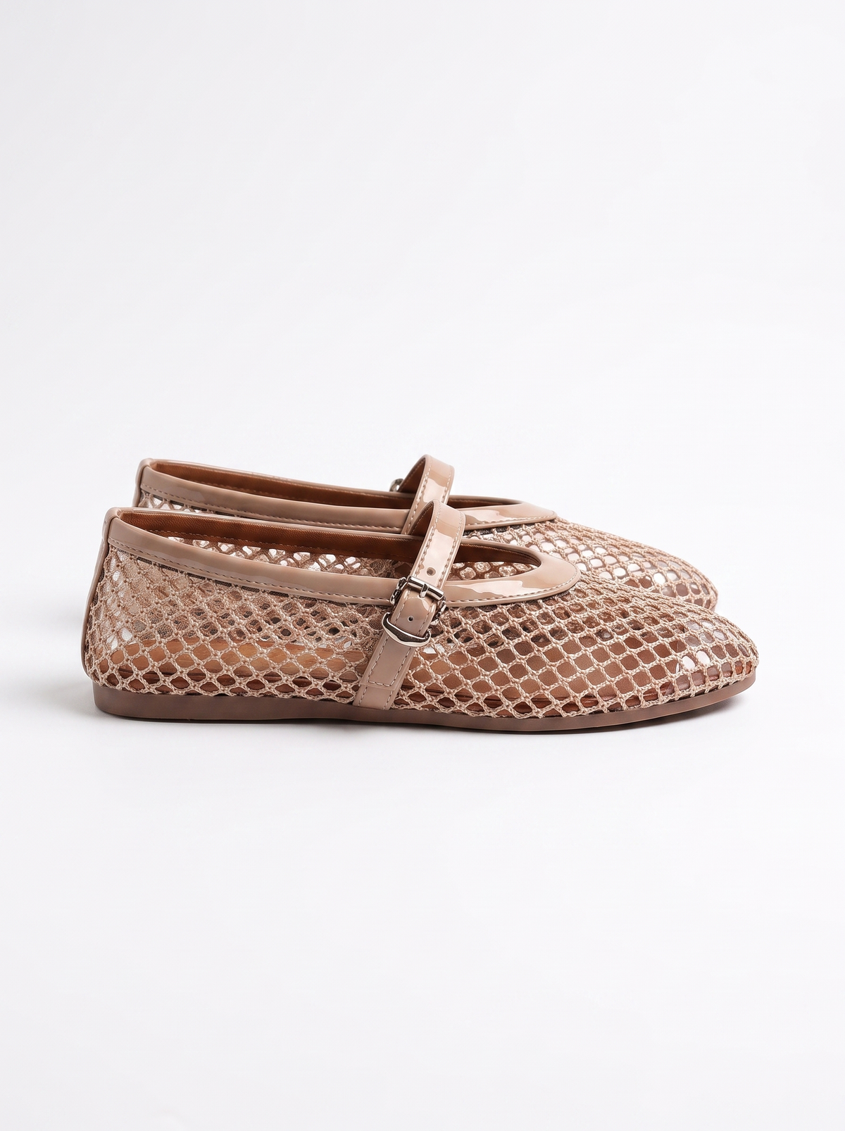 Ginger Mesh Strap Ballet Flats