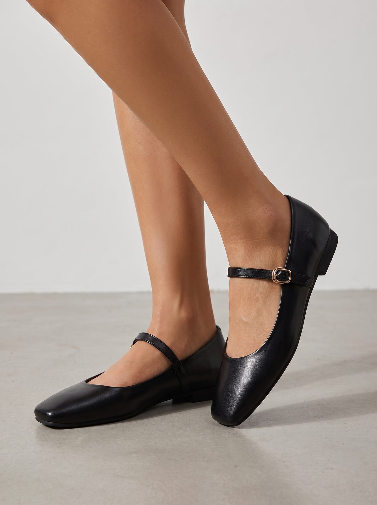 Lois Square Toe Mary Jane Flats