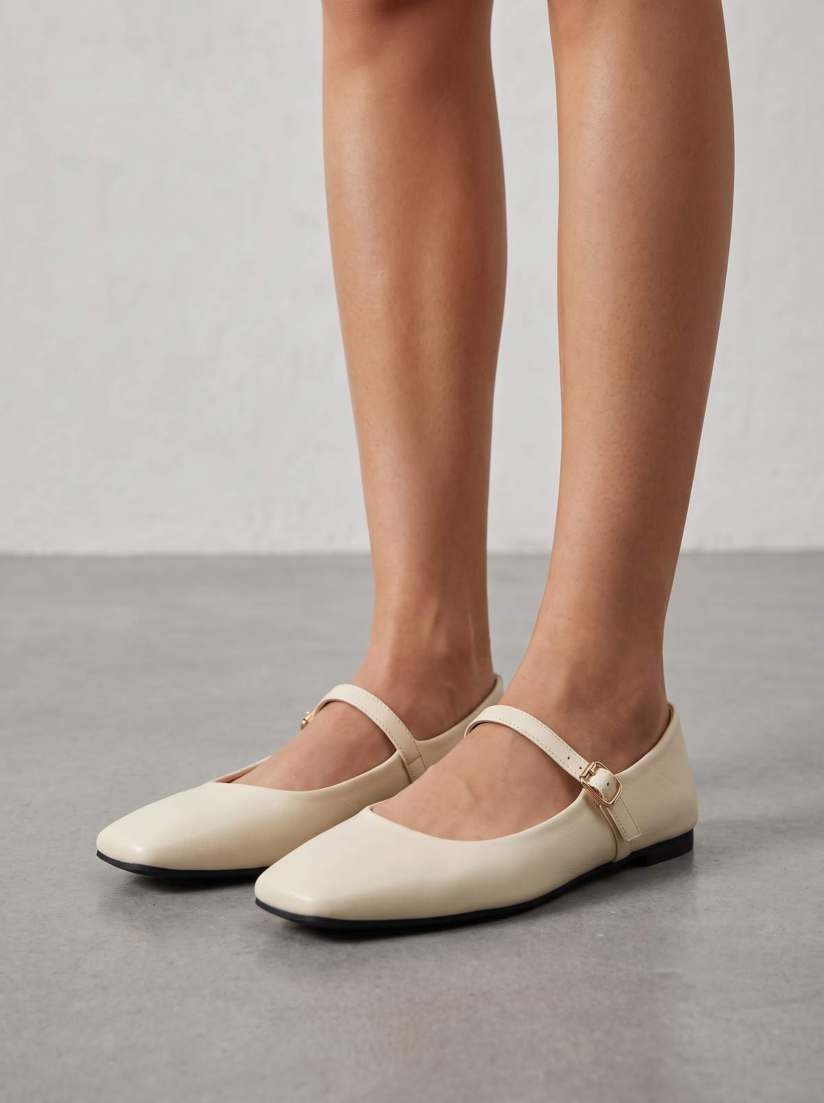 Lois Square Toe Mary Jane Flats