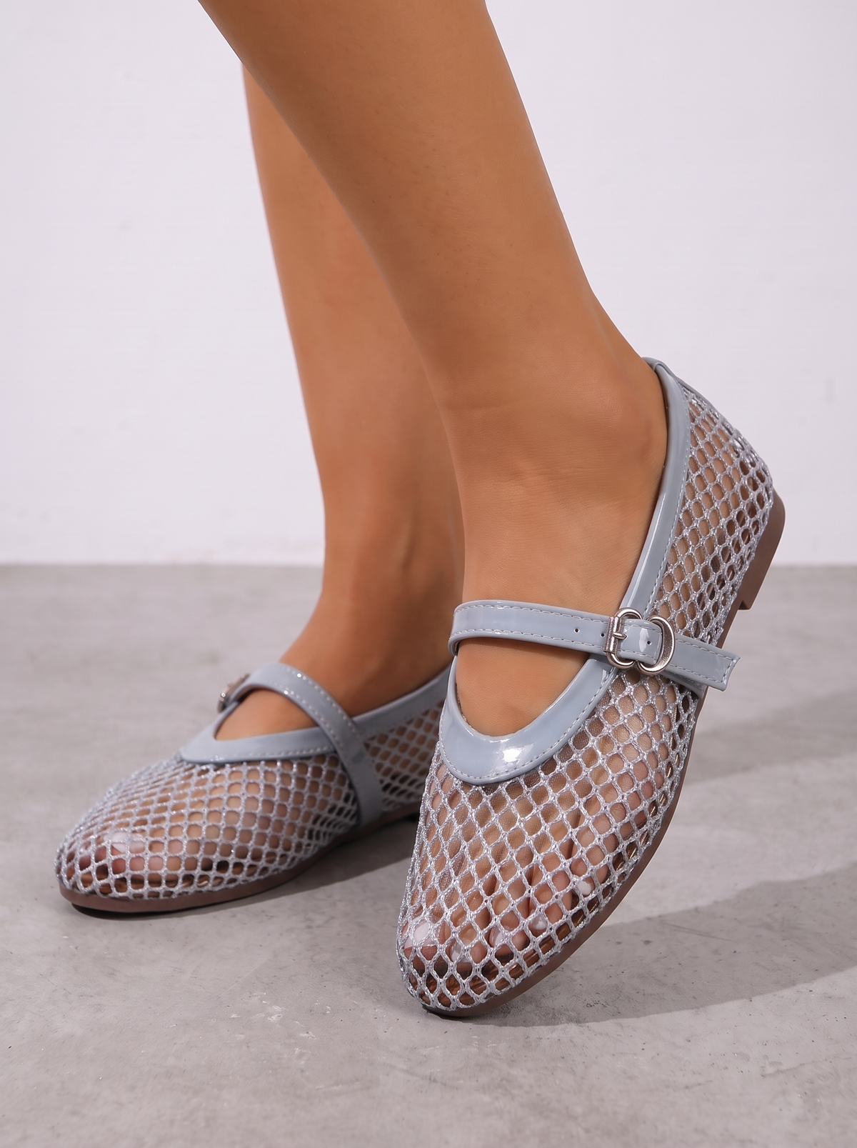 Ginger Mesh Strap Ballet Flats