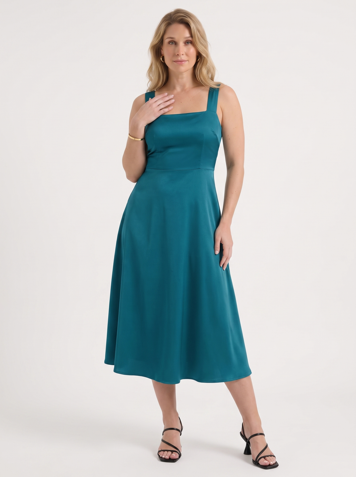 Chloe Square Neck A Line Midi Dress