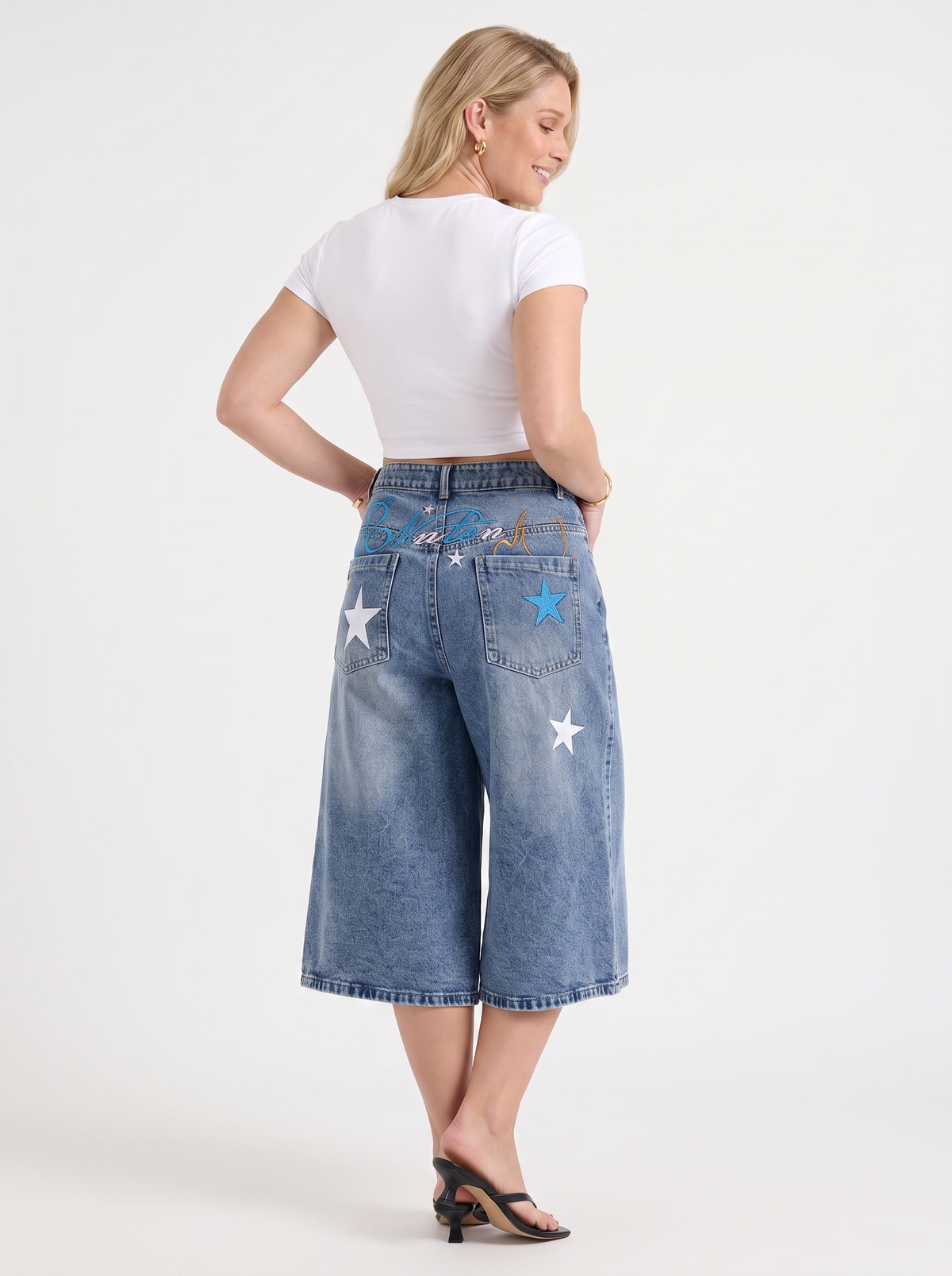 Franny High Waisted Denim Culottes