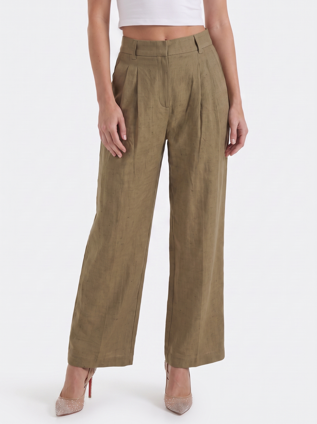 Courtney Linen Blend Wide Leg Pants