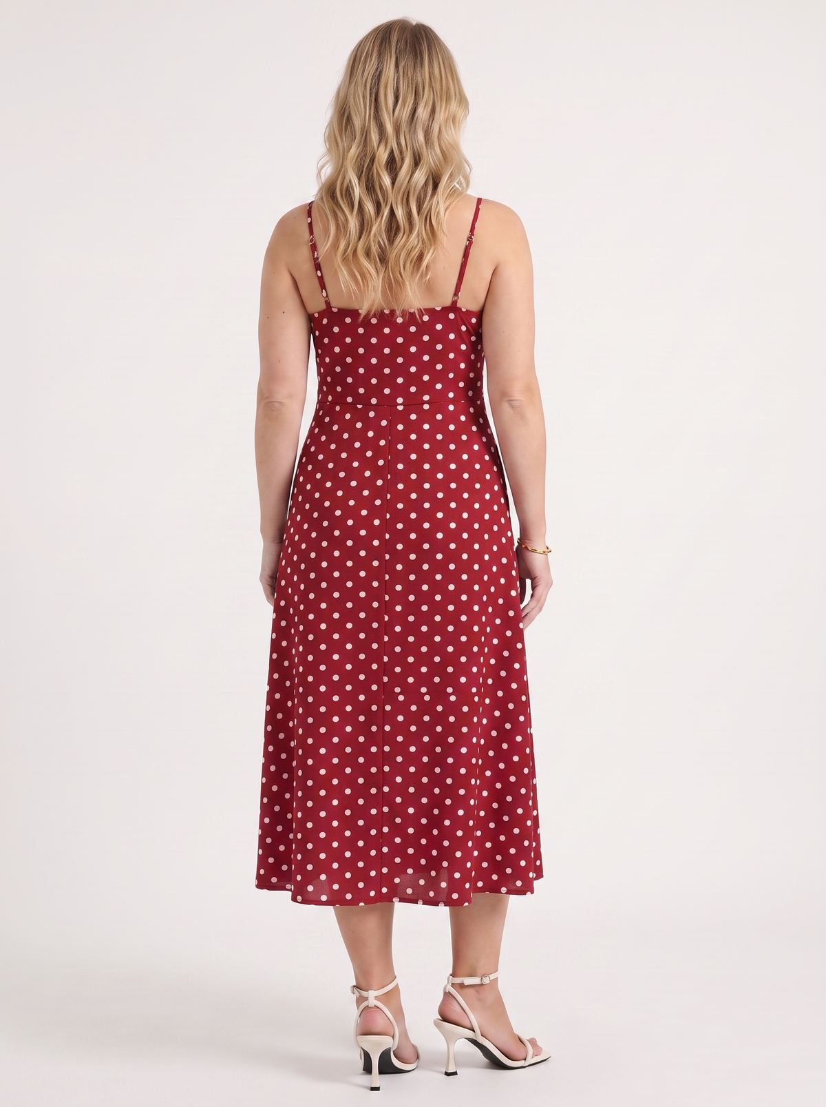 Issa Polka Dot Midi Dress with Slit