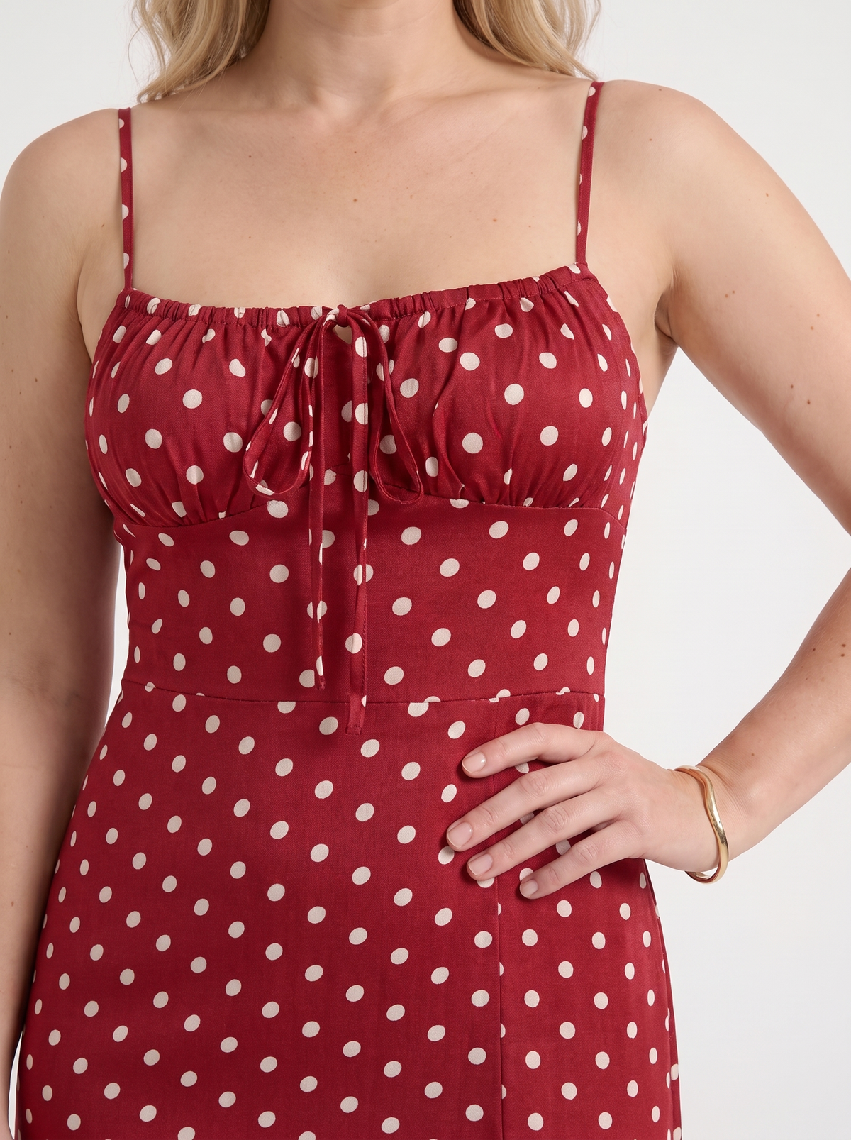 Issa Polka Dot Midi Dress with Slit