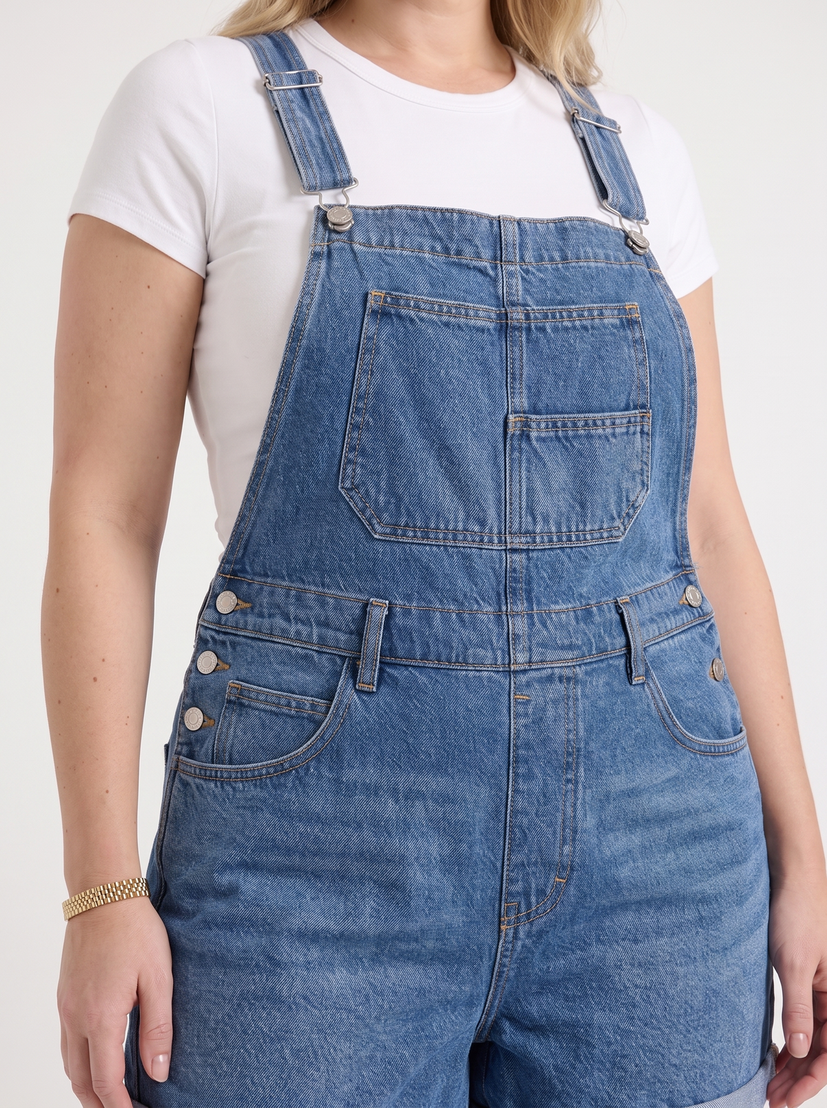 Gabby Short Denim Overalls