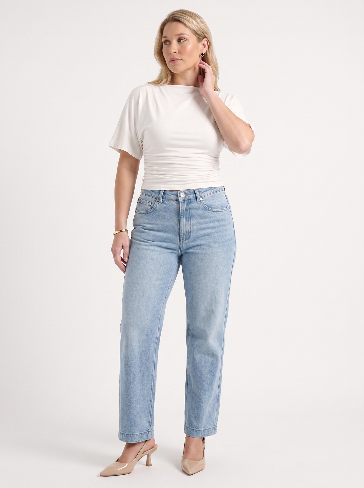 Deena Boat Neck Short Sleeve Top