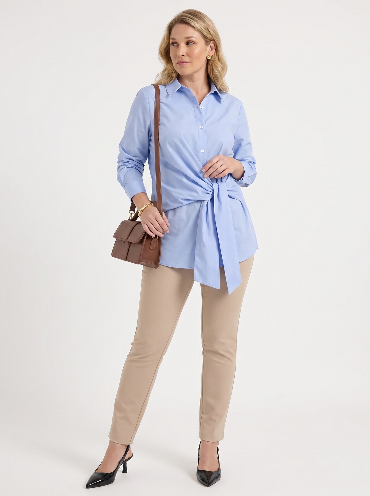 Bee Tie Front Button Blouse