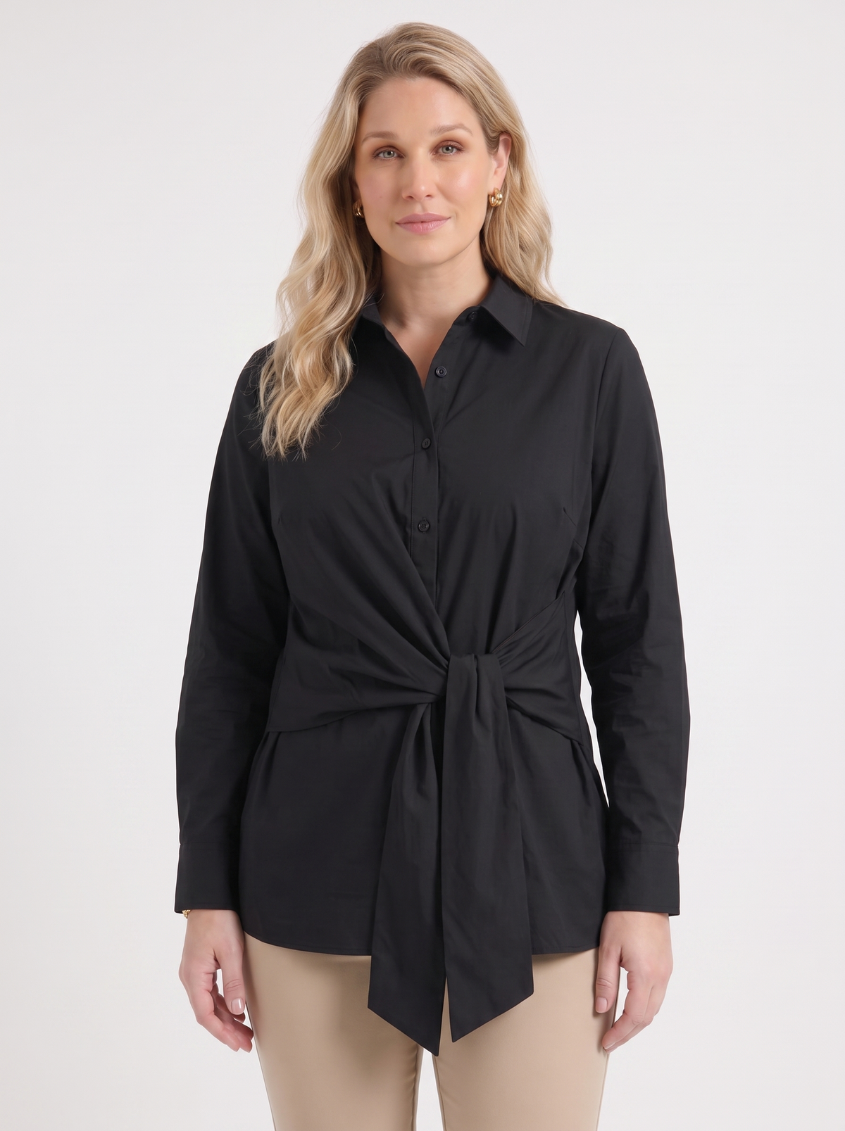 Bee Tie Front Button Blouse