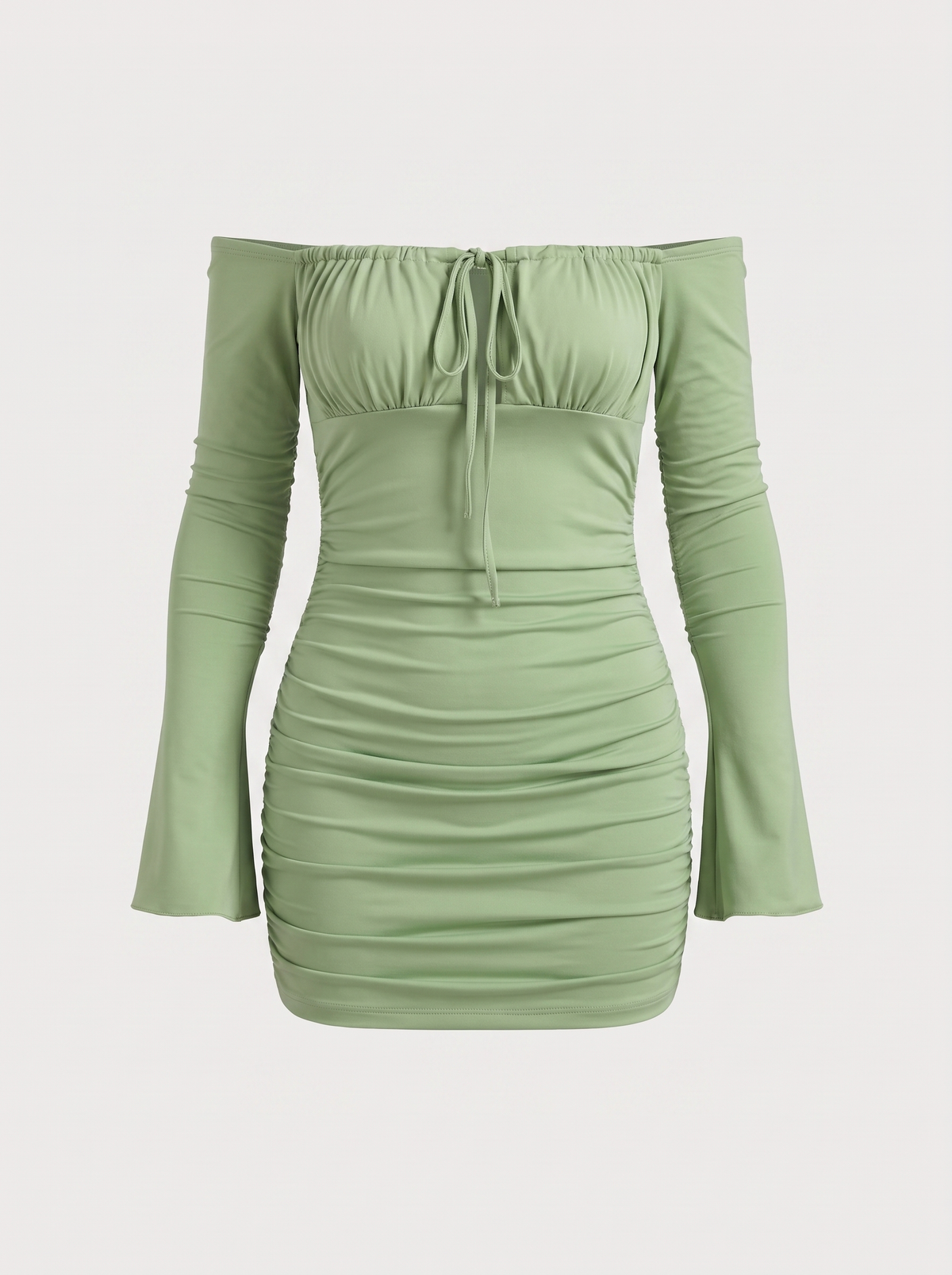 Corinna Off Shoulder Wide Sleeve Mini Dress