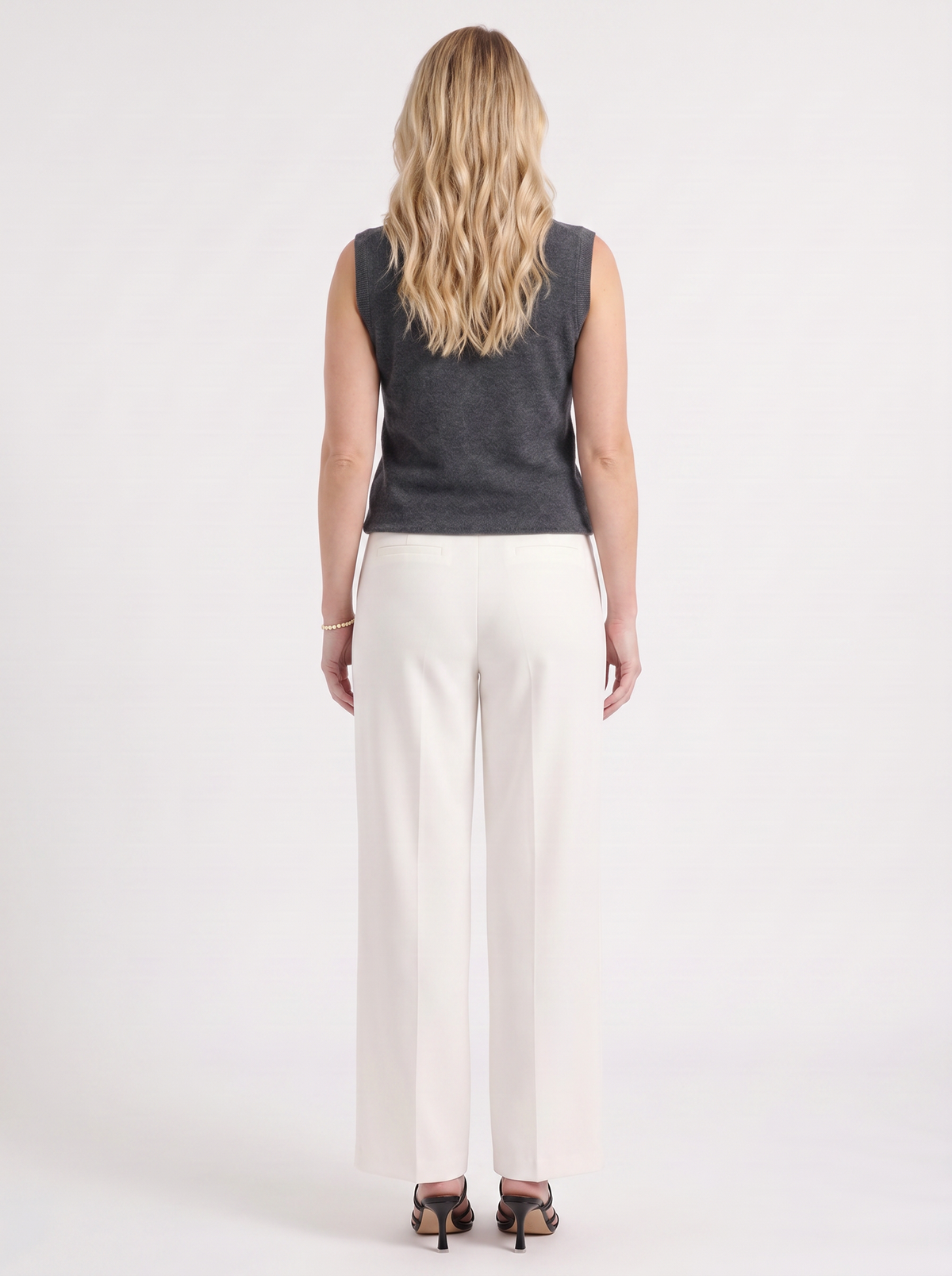 Iona Ribbed Trim Sleeveless Knit Vest