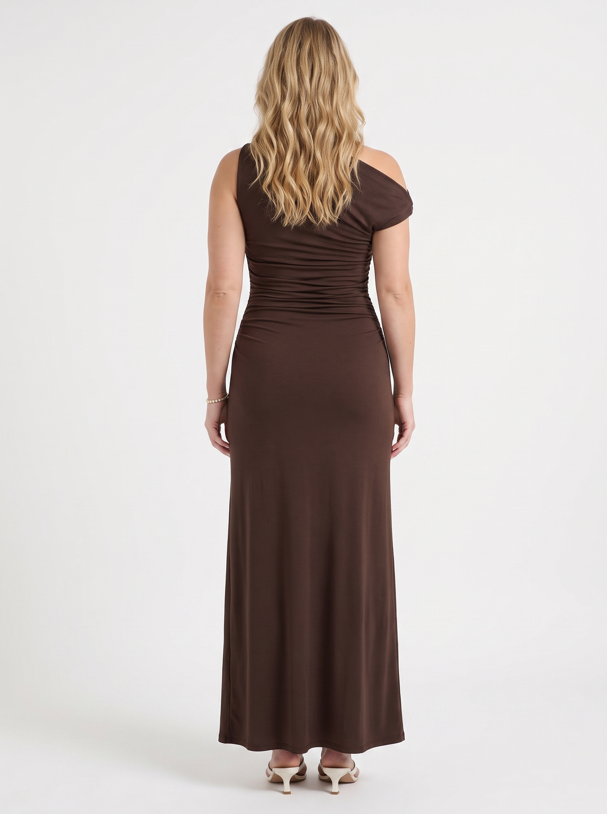 Enid One Shoulder Ruched Maxi Dress