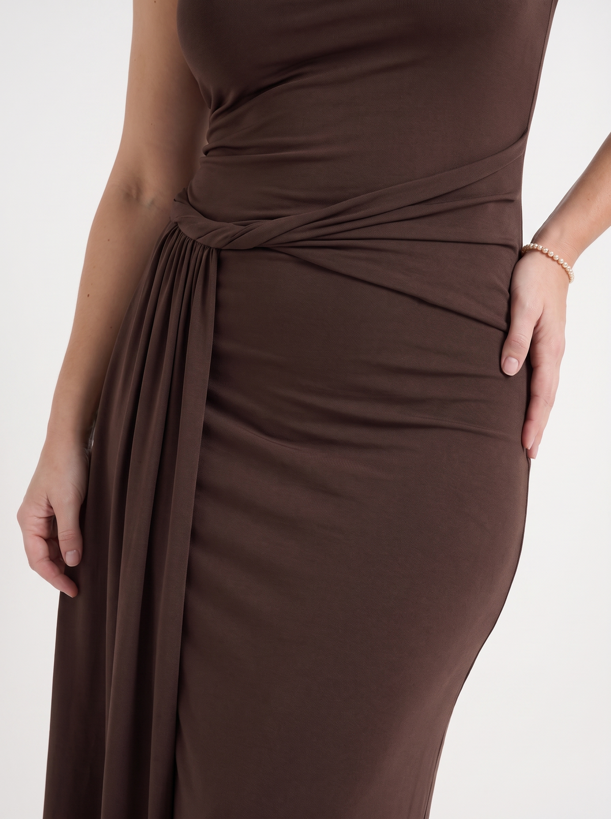 Enid One Shoulder Ruched Maxi Dress