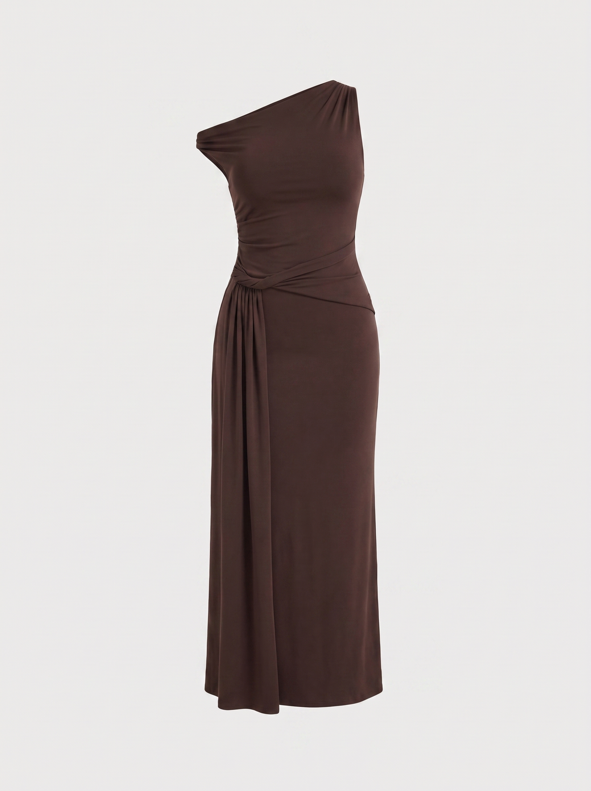 Enid One Shoulder Ruched Maxi Dress