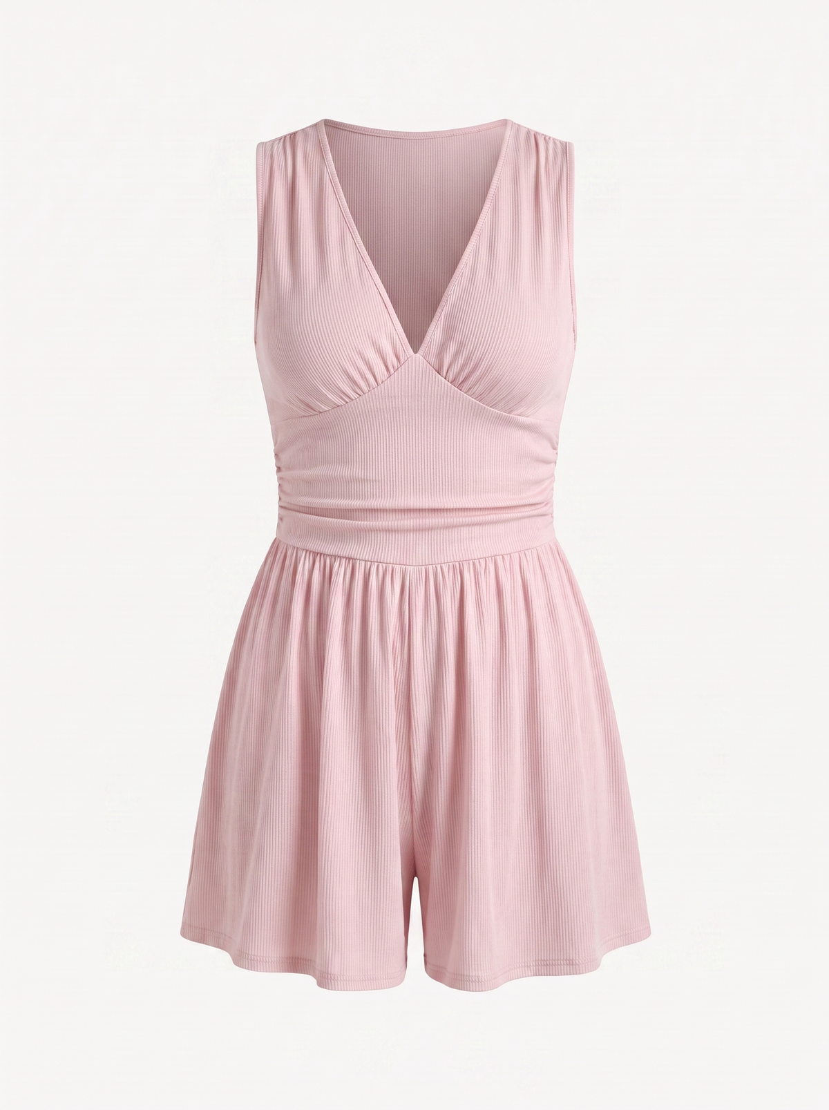 Jewel V Neck Flared Leg Romper