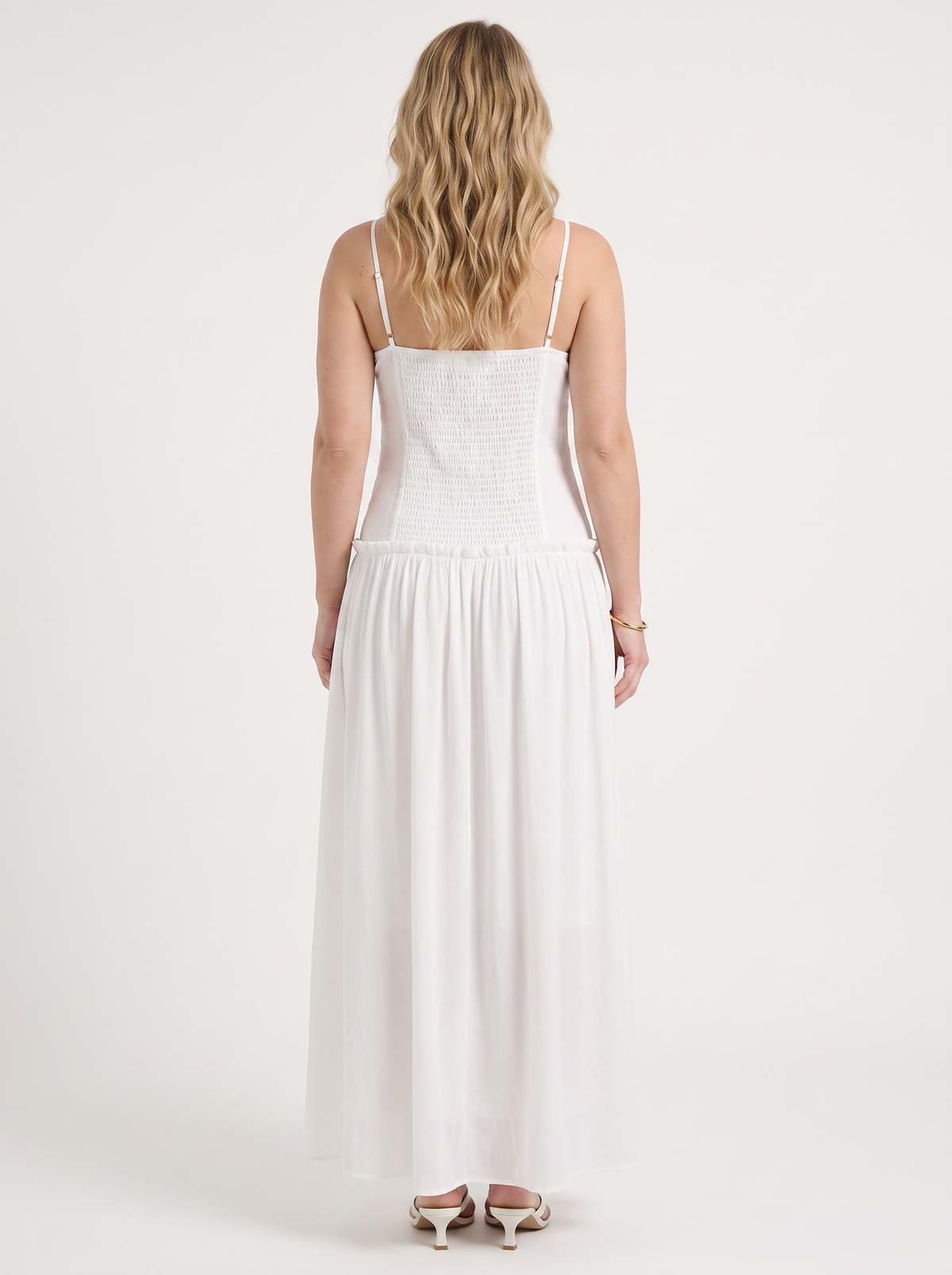 Elena Ruched Bodice Spaghetti Strap Maxi Dress
