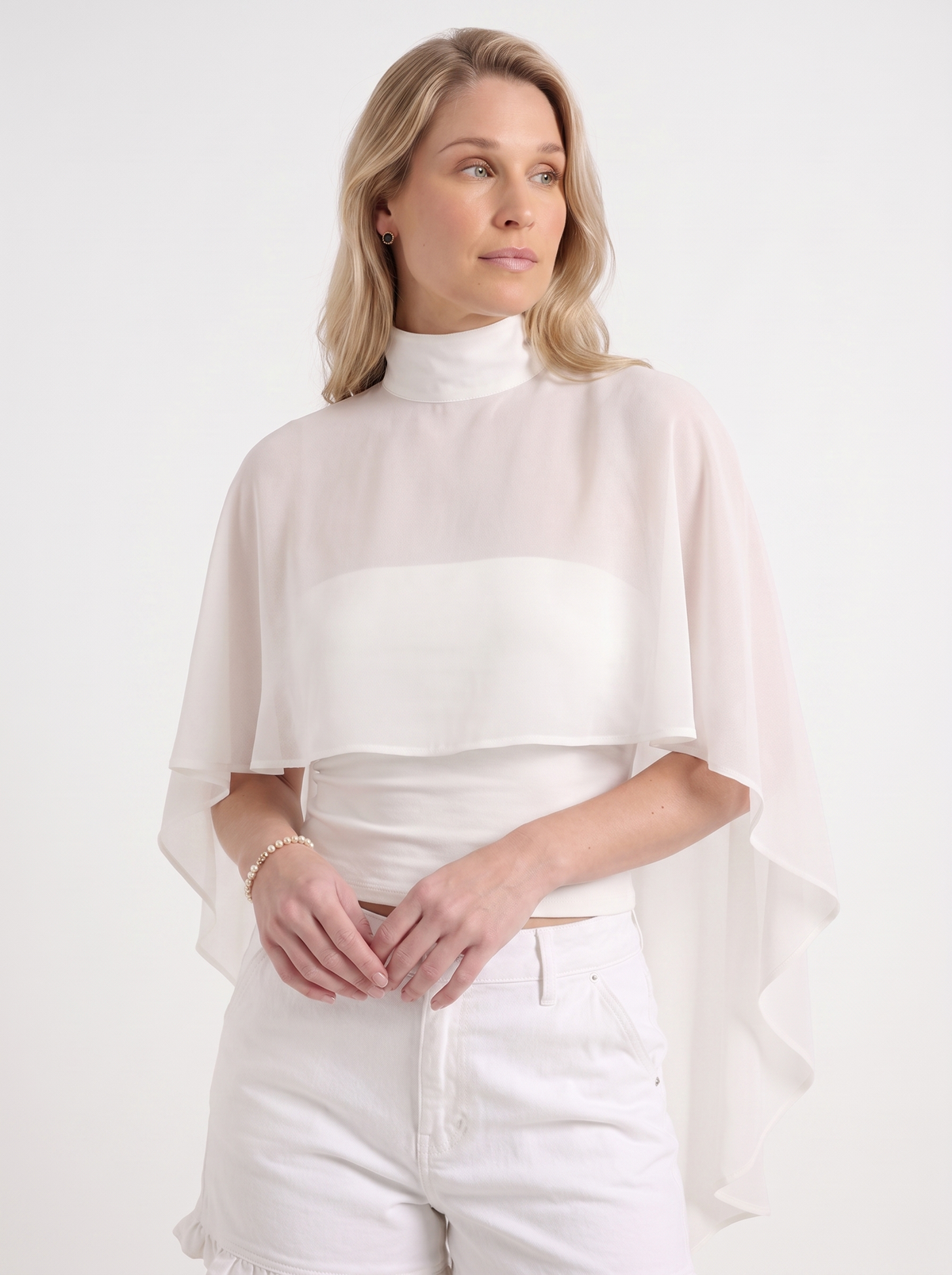 Alexa Sheer Cape Sleeve Top