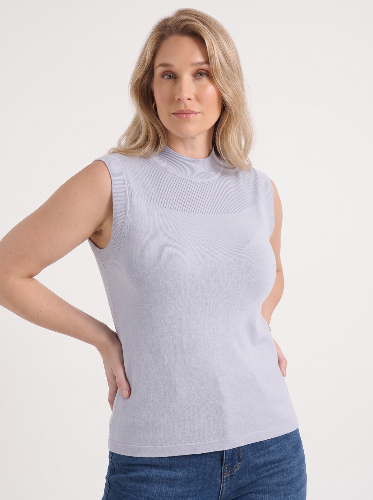 Gemma Mesh Panel Ribbed Top