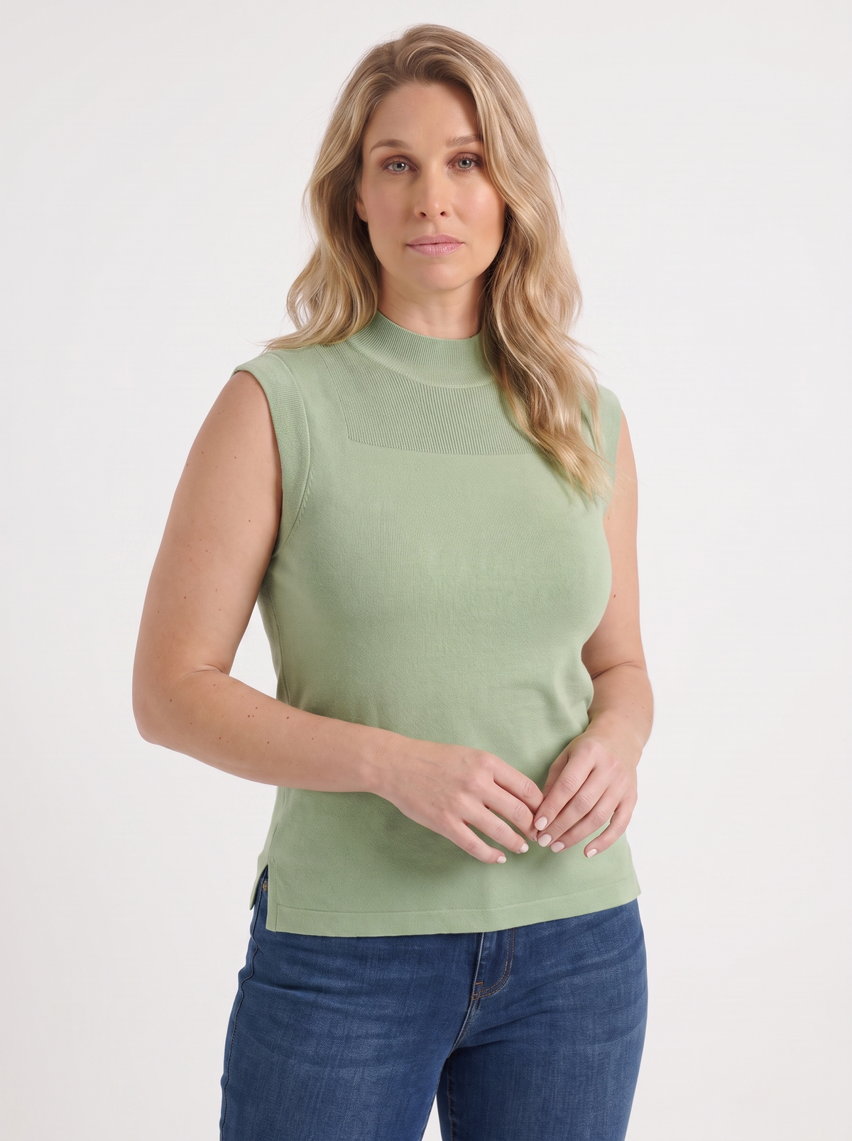 Gemma Mesh Panel Ribbed Top