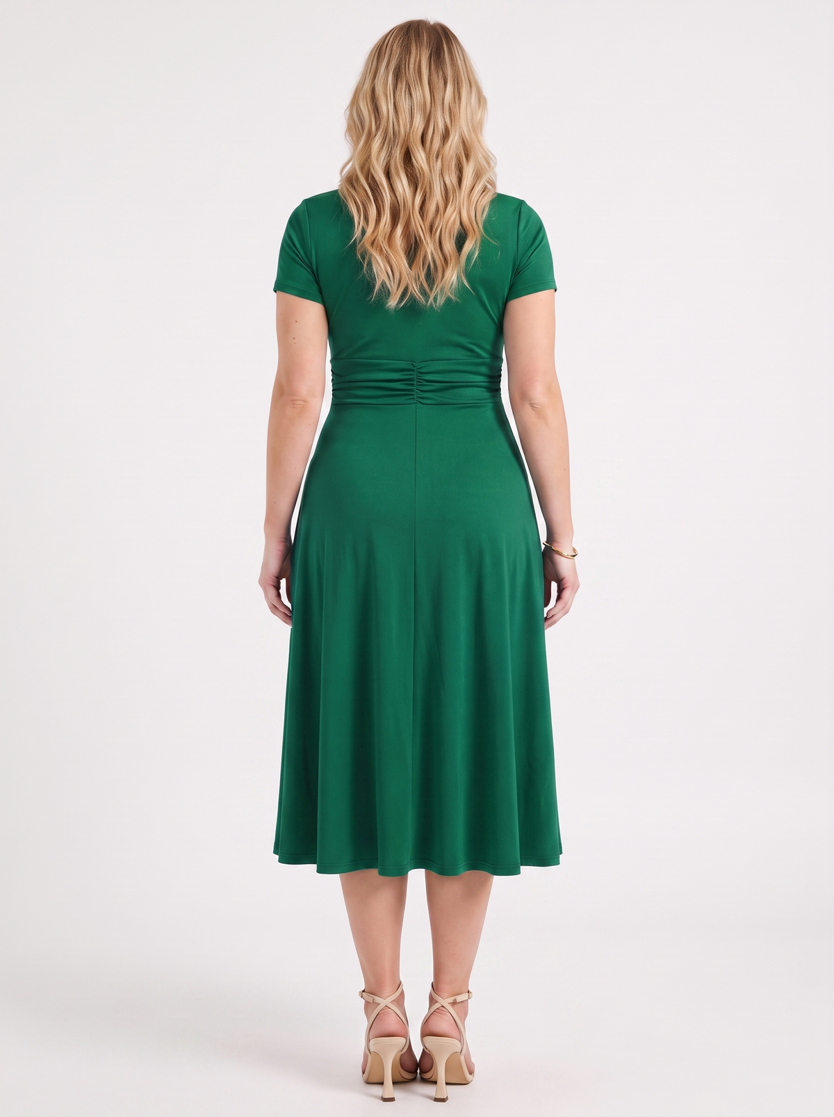 Arden Buckle Wrap Jersey Midi Dress